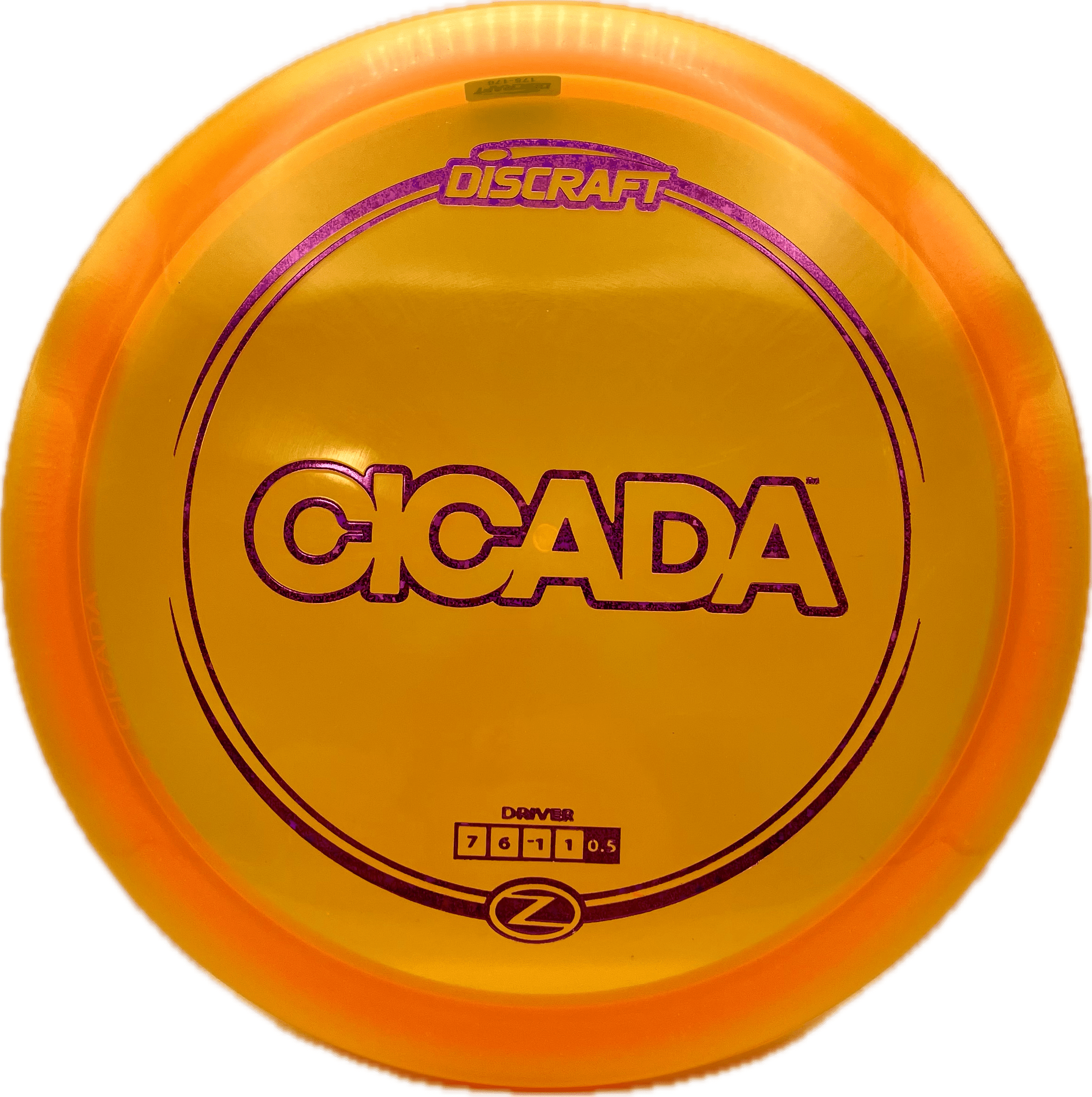 Overthrow Disc Golf Disc Discraft Cicada, Z, 175-176, Orange, Purple Galaxy