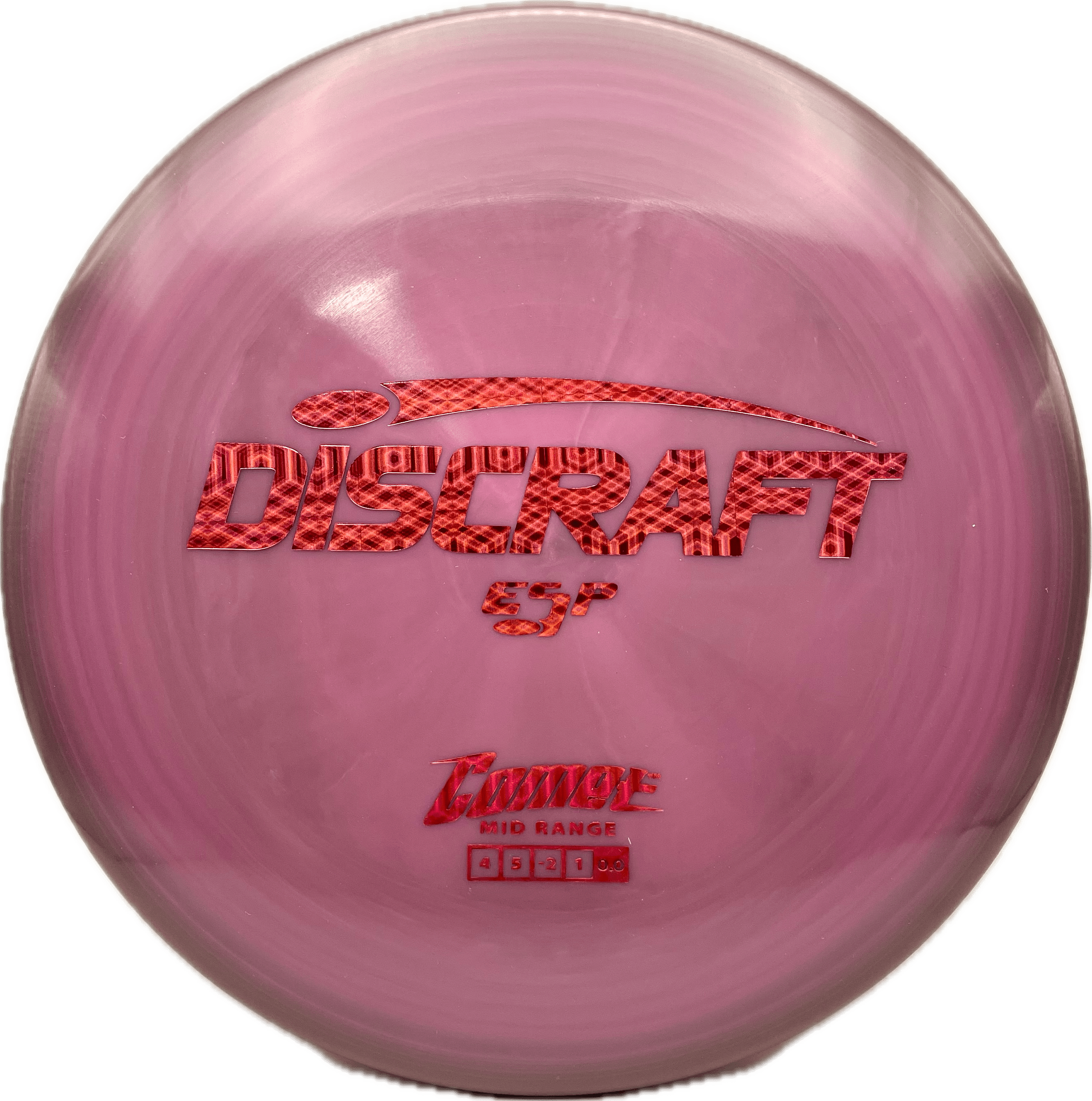 Overthrow Disc Golf Disc Discraft Comet, ESP, 173-174, Dark Purple, Red Tron