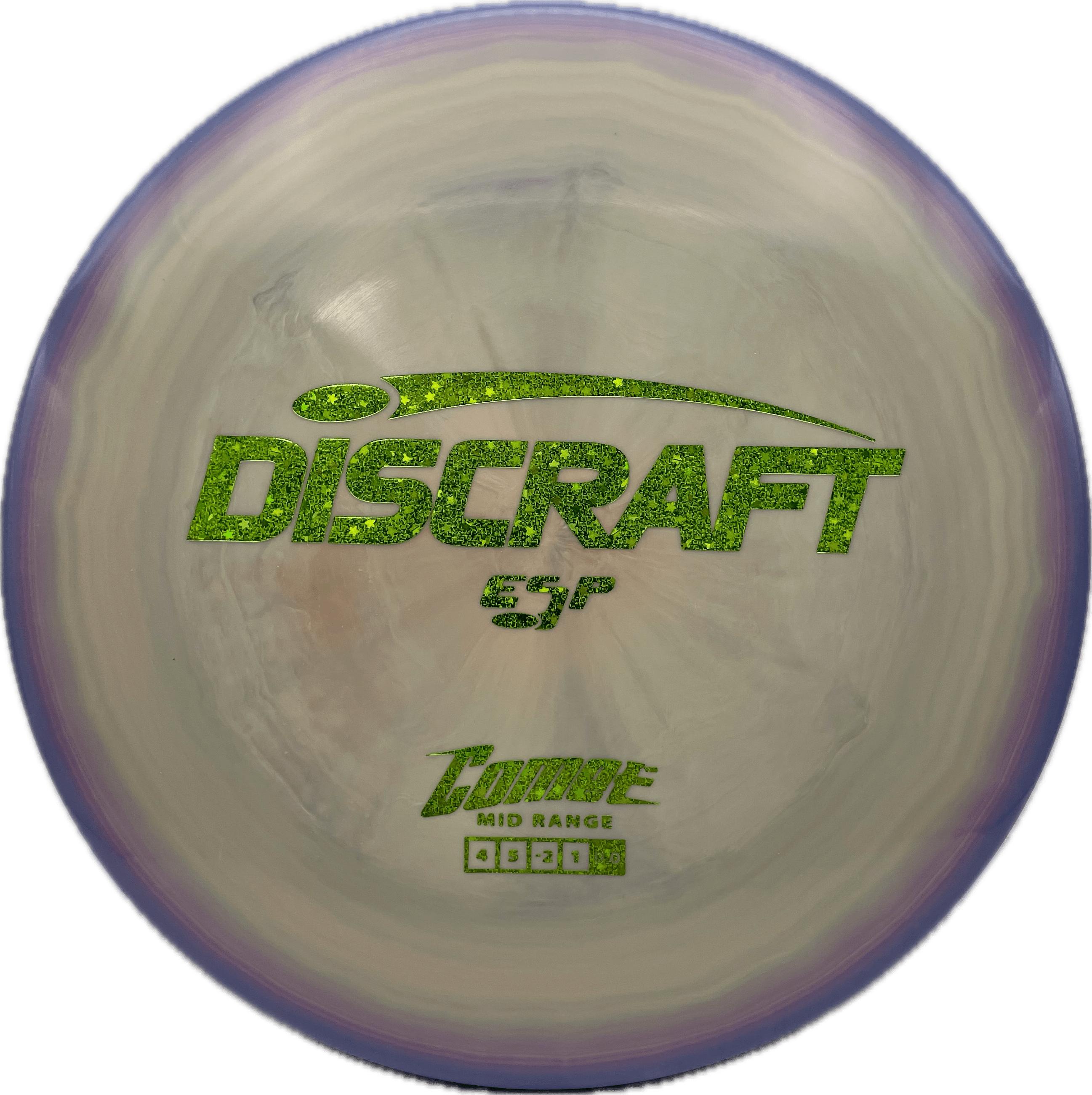 Overthrow Disc Golf Disc Discraft Comet, ESP, 175-176, Cotton Candy Blue, Green Galaxy