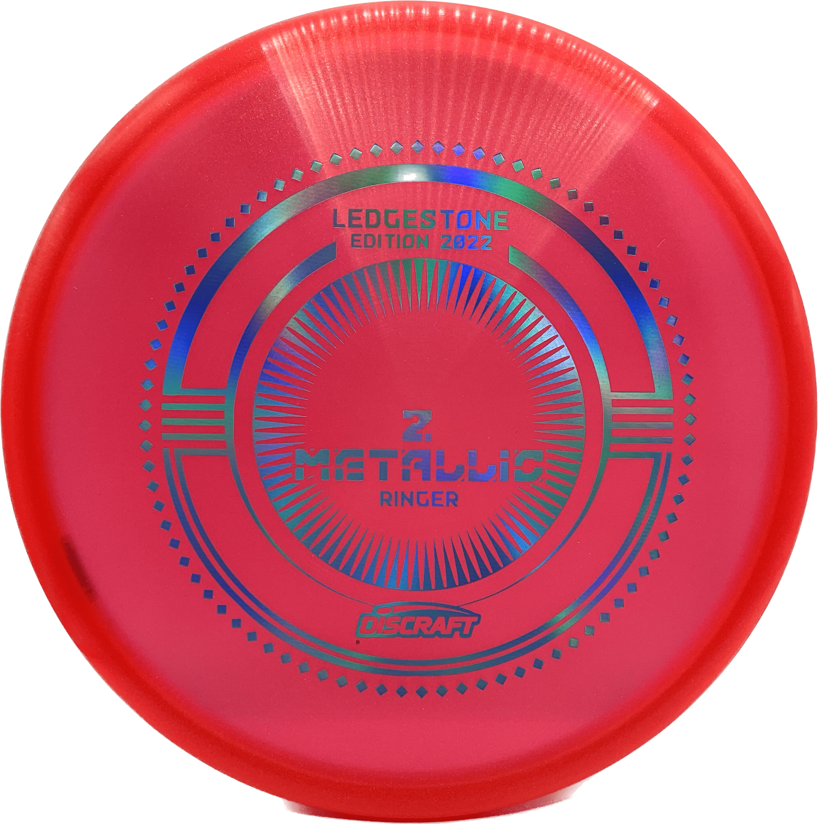 Overthrow Disc Golf Disc Discraft Ringer, Z Metallic, 173-174, Red, Blue Holo