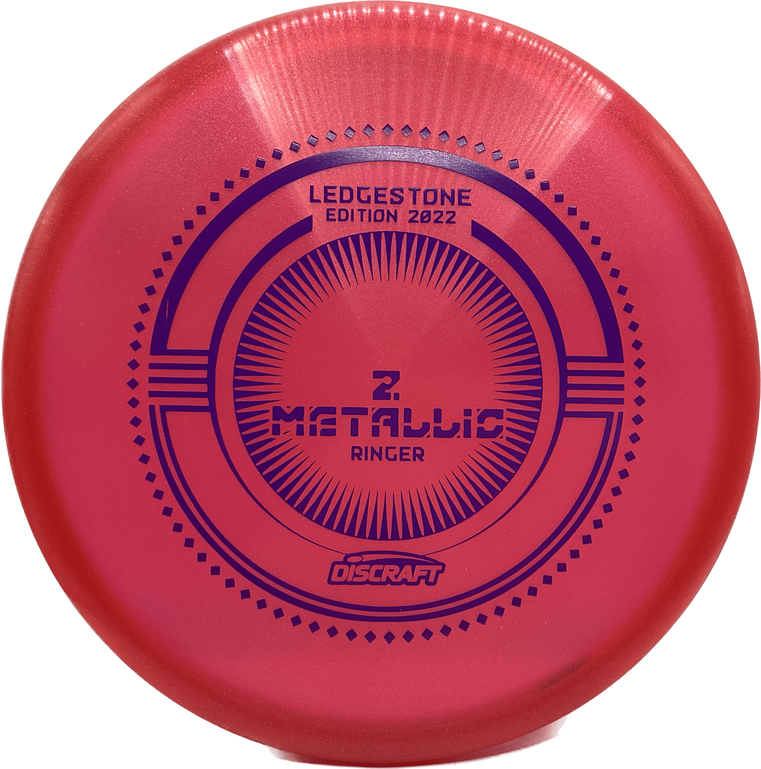 Overthrow Disc Golf Disc Discraft Ringer, Z Metallic, 173-174, Red, Blue Matte