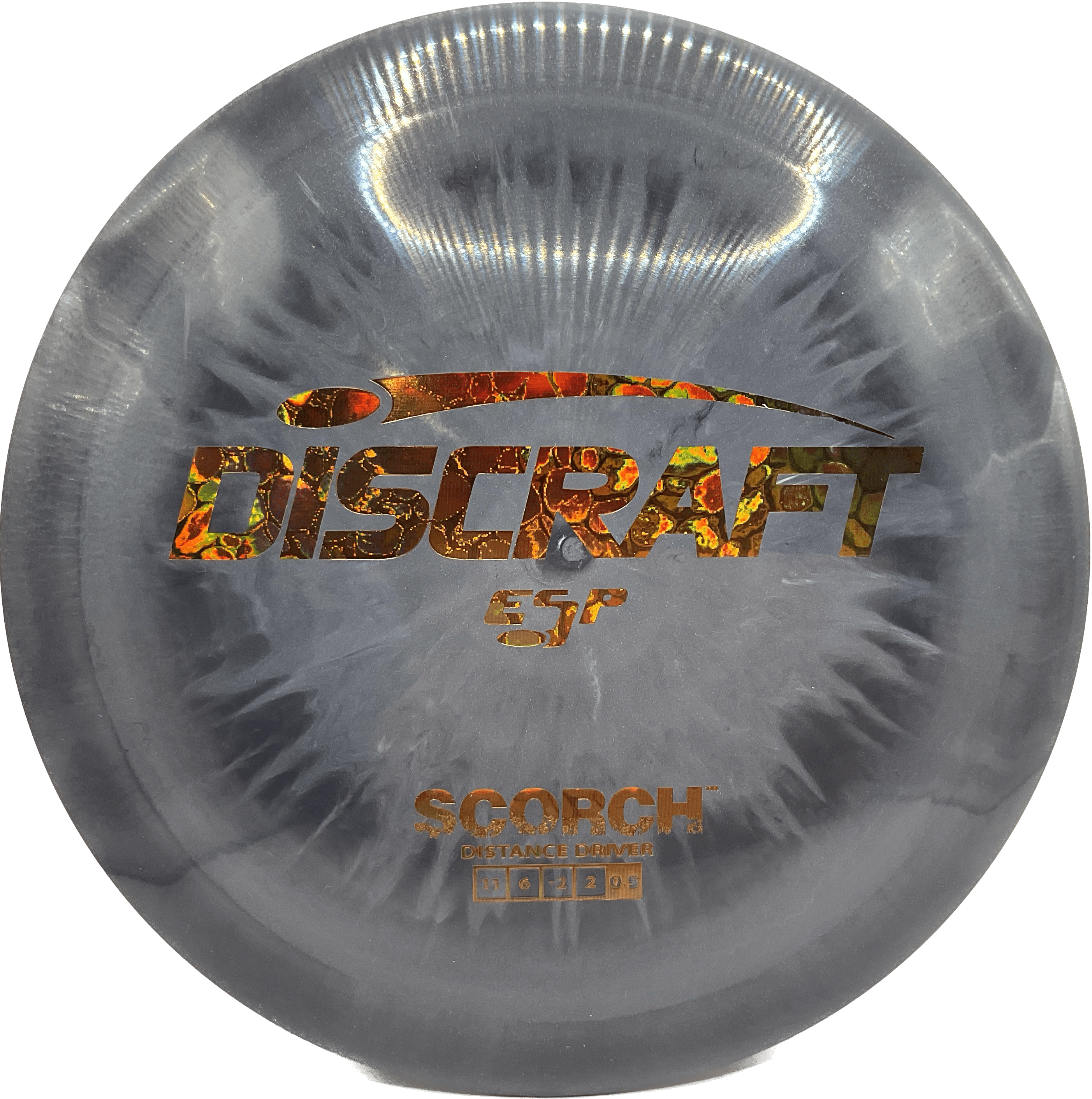 Overthrow Disc Golf Disc Discraft Scorch, ESP, 173-174, Black, Copper Pebbles