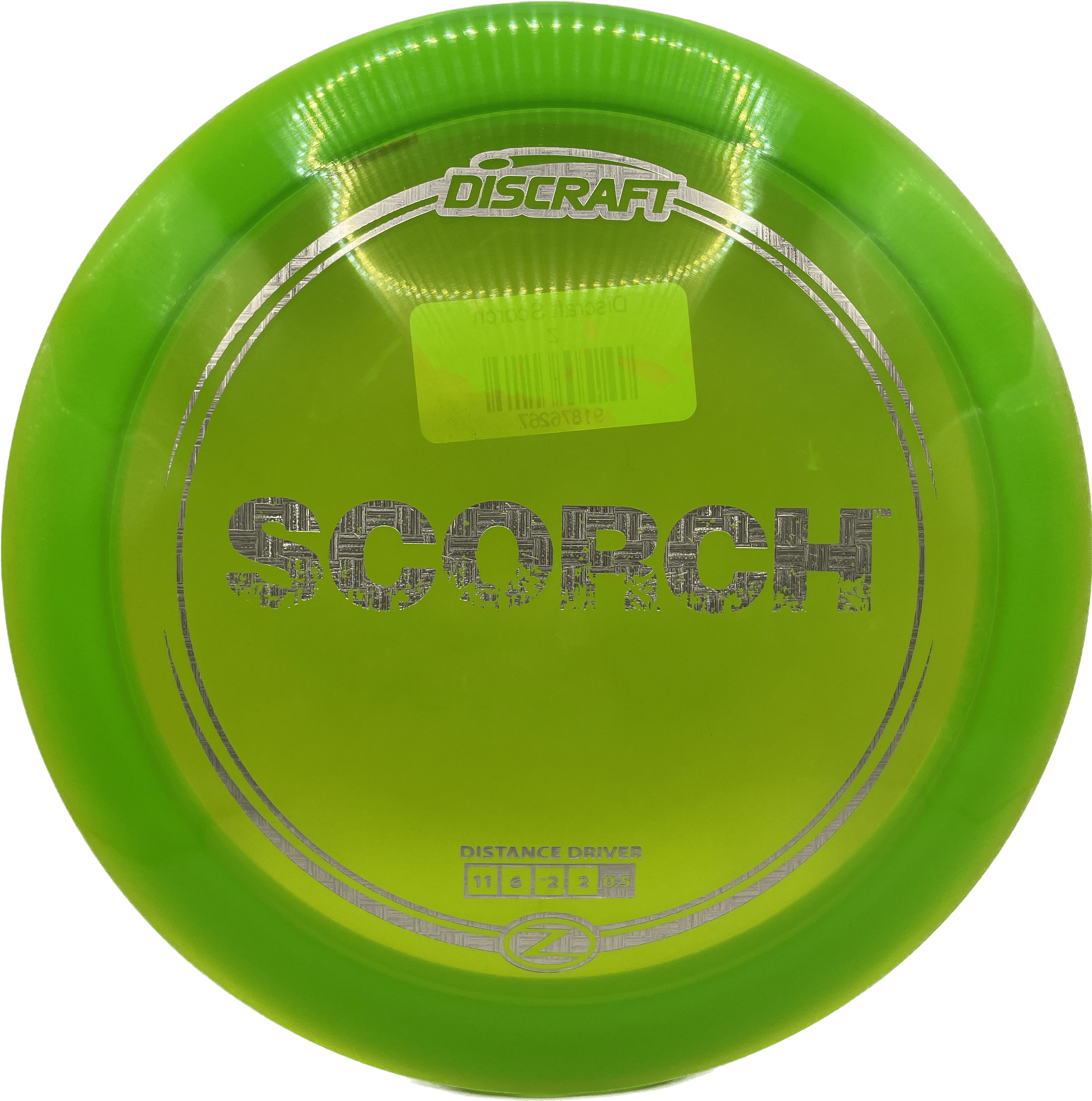 Overthrow Disc Golf Disc Discraft Scorch, ESP, 173-174, Green, Woven Silver