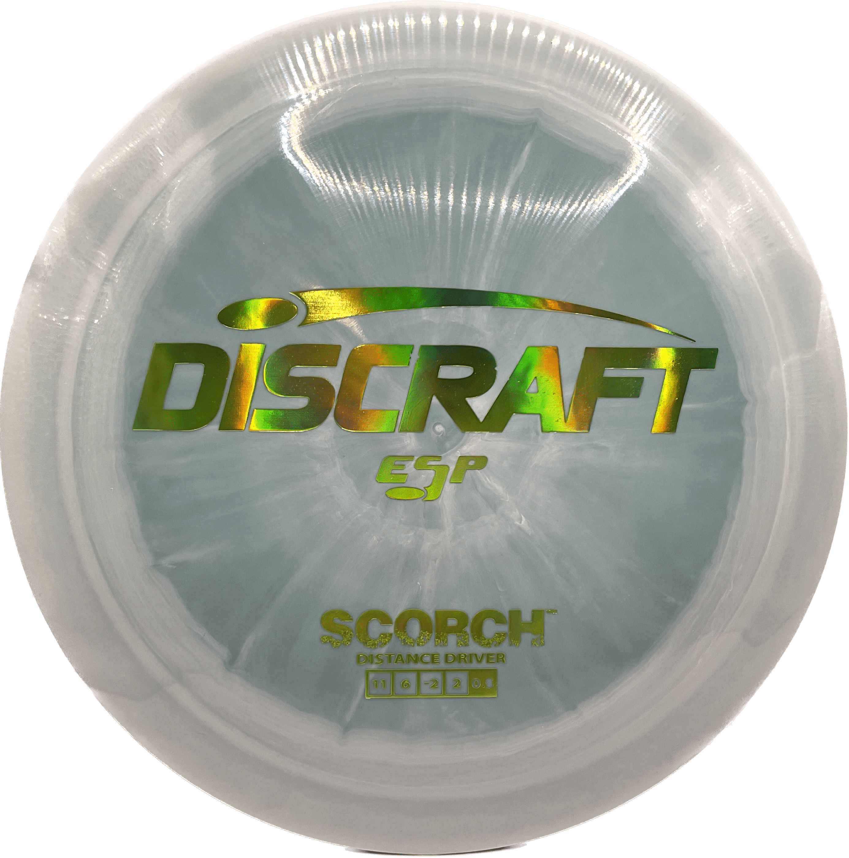 Overthrow Disc Golf Disc Discraft Scorch, ESP, 173-174, Steel to Light Fade, Green Tie-dye