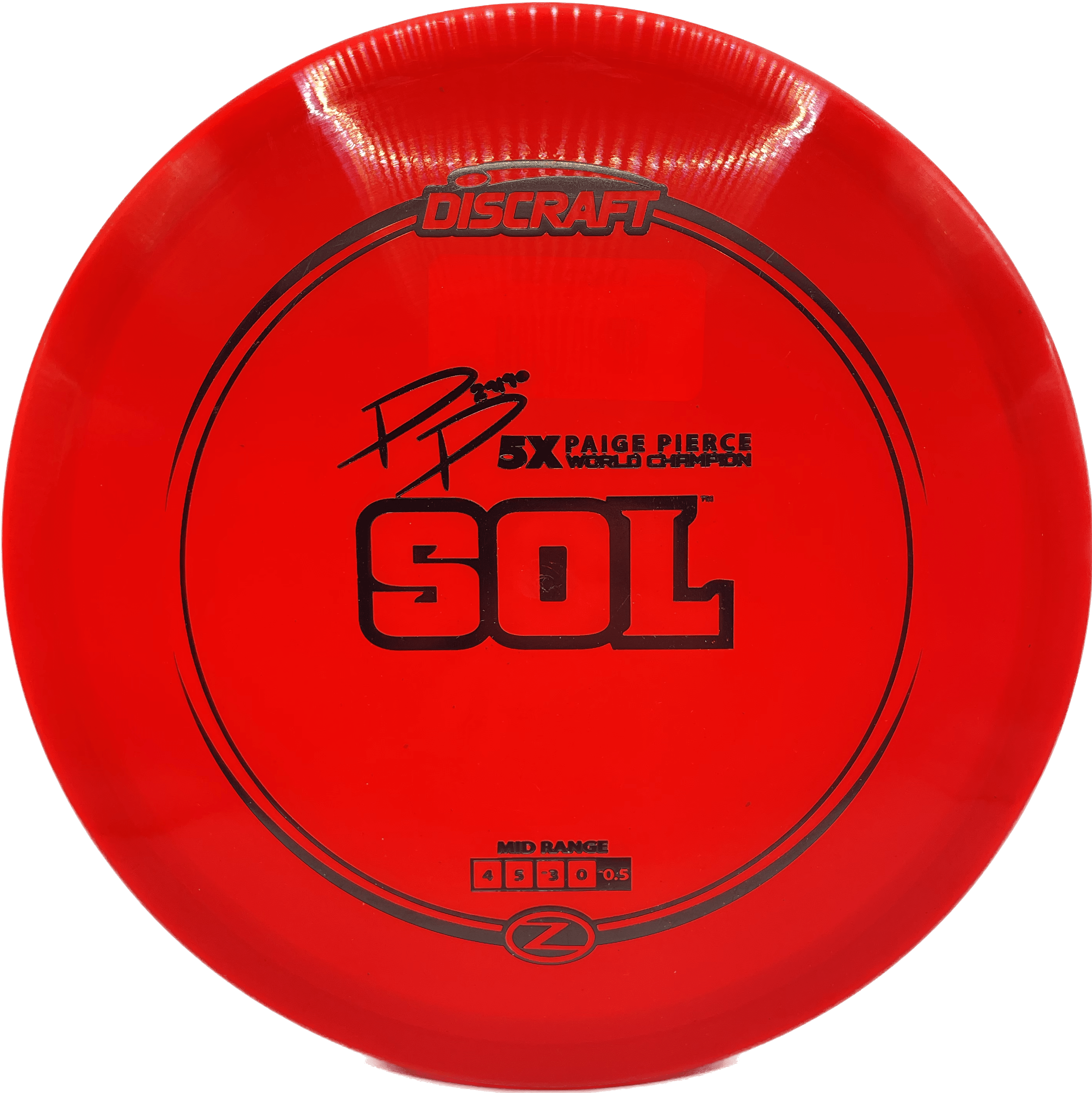 Overthrow Disc Golf Disc Discraft Sol, Z, 170-172, Tomato Red, Black Matte