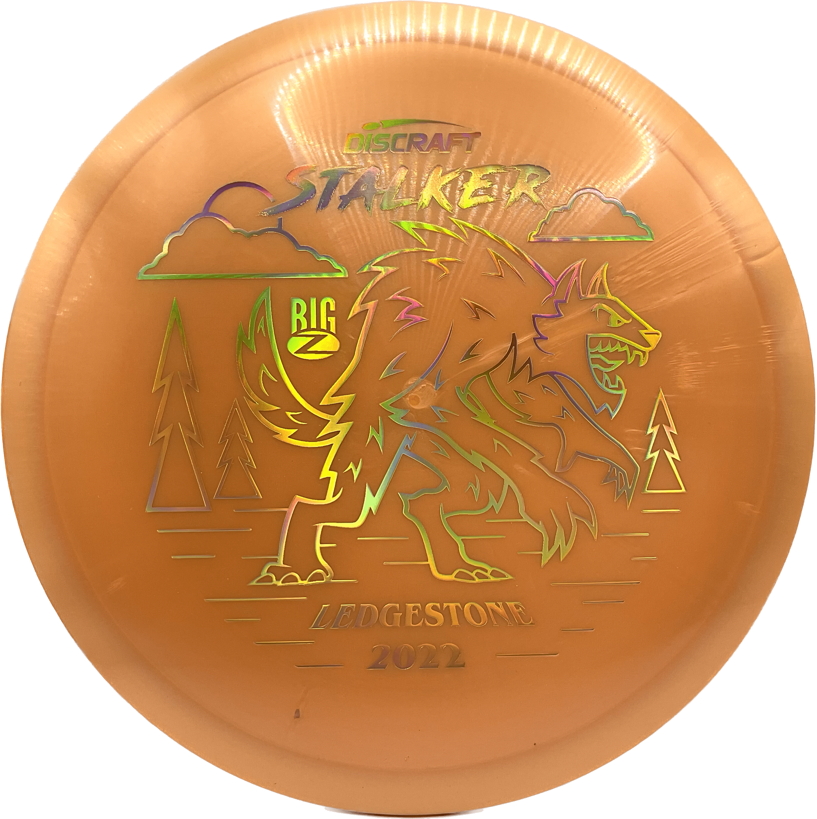 Overthrow Disc Golf Disc Discraft Stalker, Big Z, 175-176, Bronzey-Orange, Rainbow Holo
