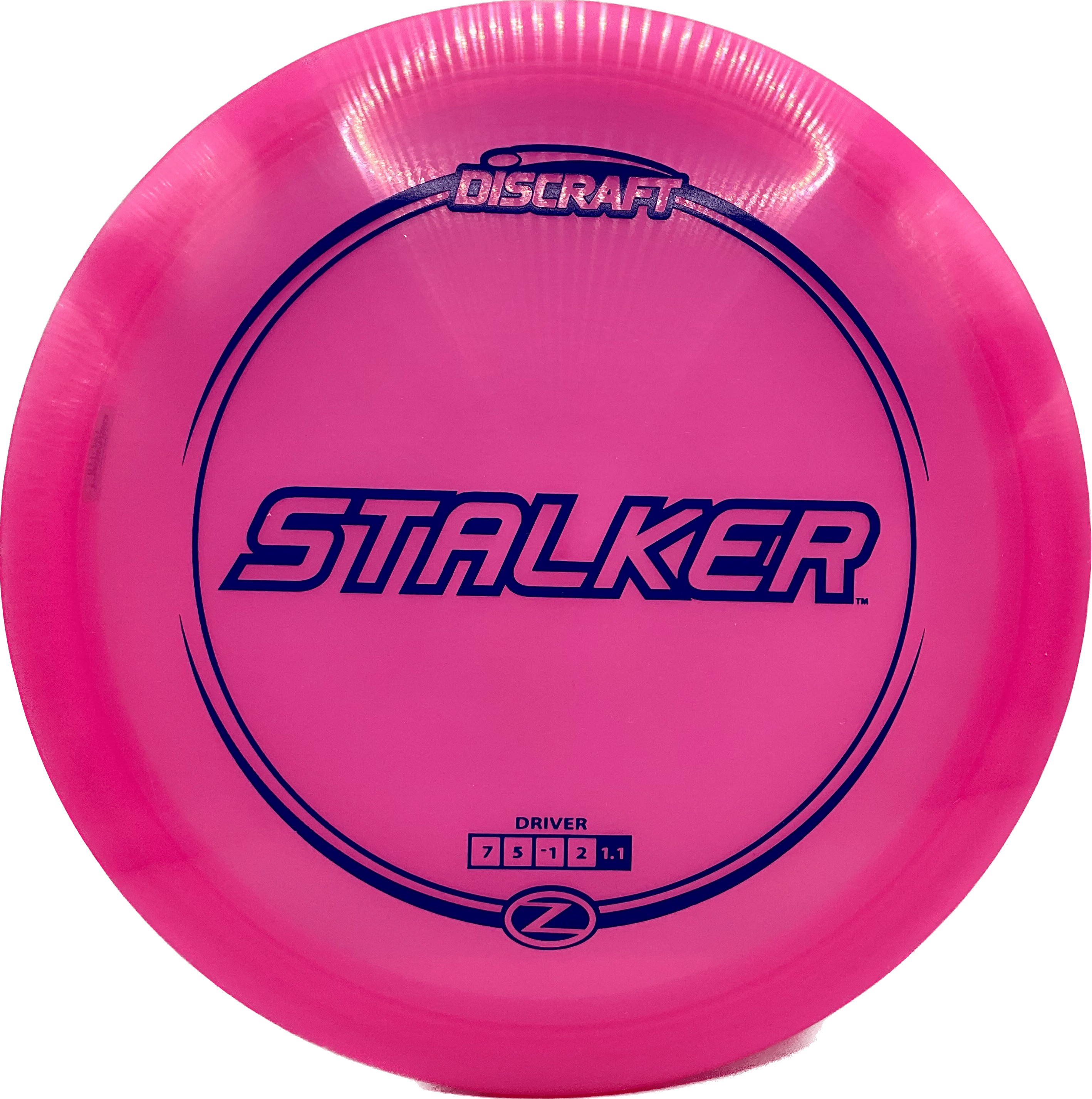 Overthrow Disc Golf Disc Discraft Stalker, Z, 175-176, Hot Pink, Blue Matte