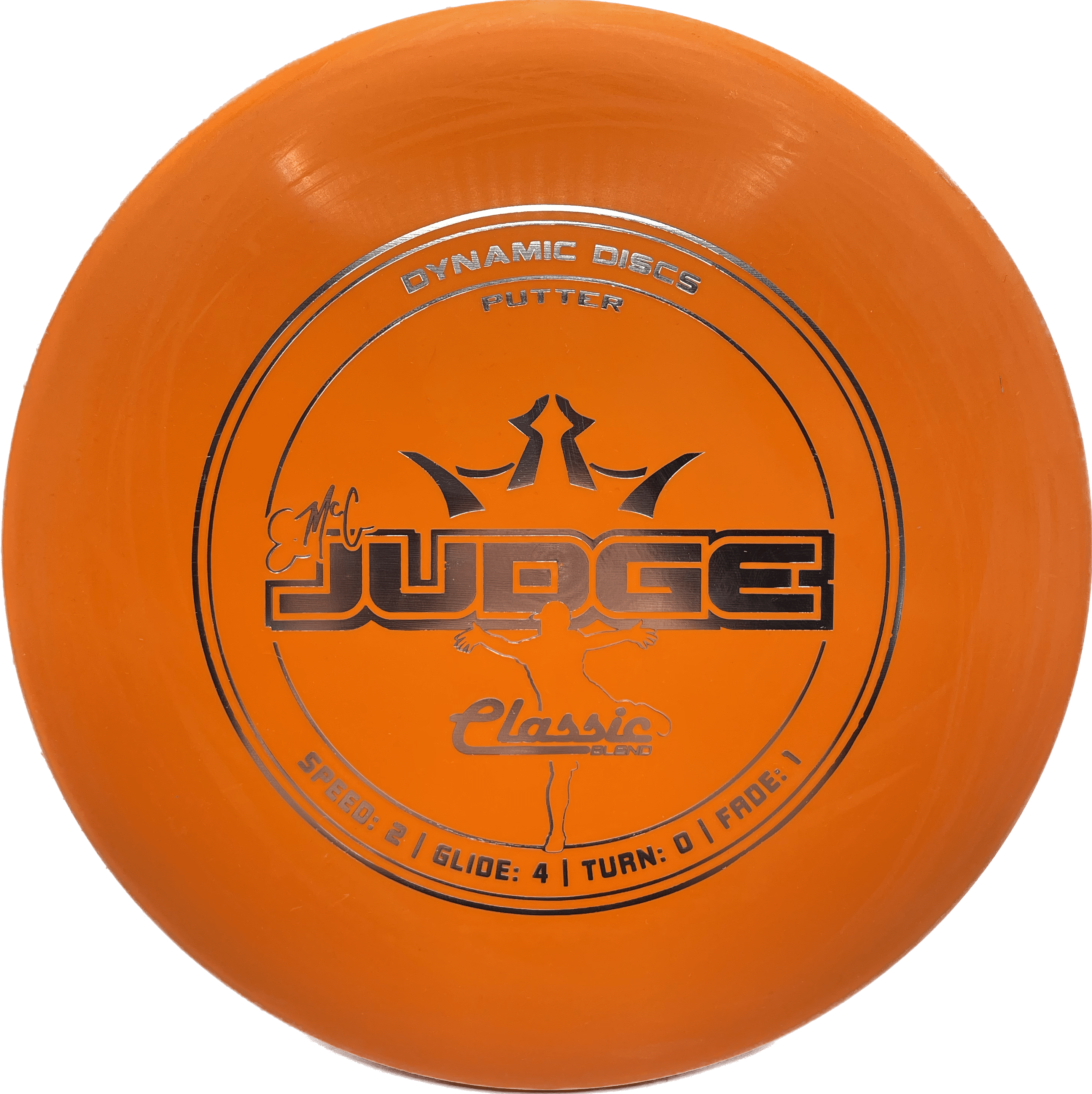 Overthrow Disc Golf Disc Dynamic Discs EMac Judge, Classic, 171-176, Orange, Gold Metallic