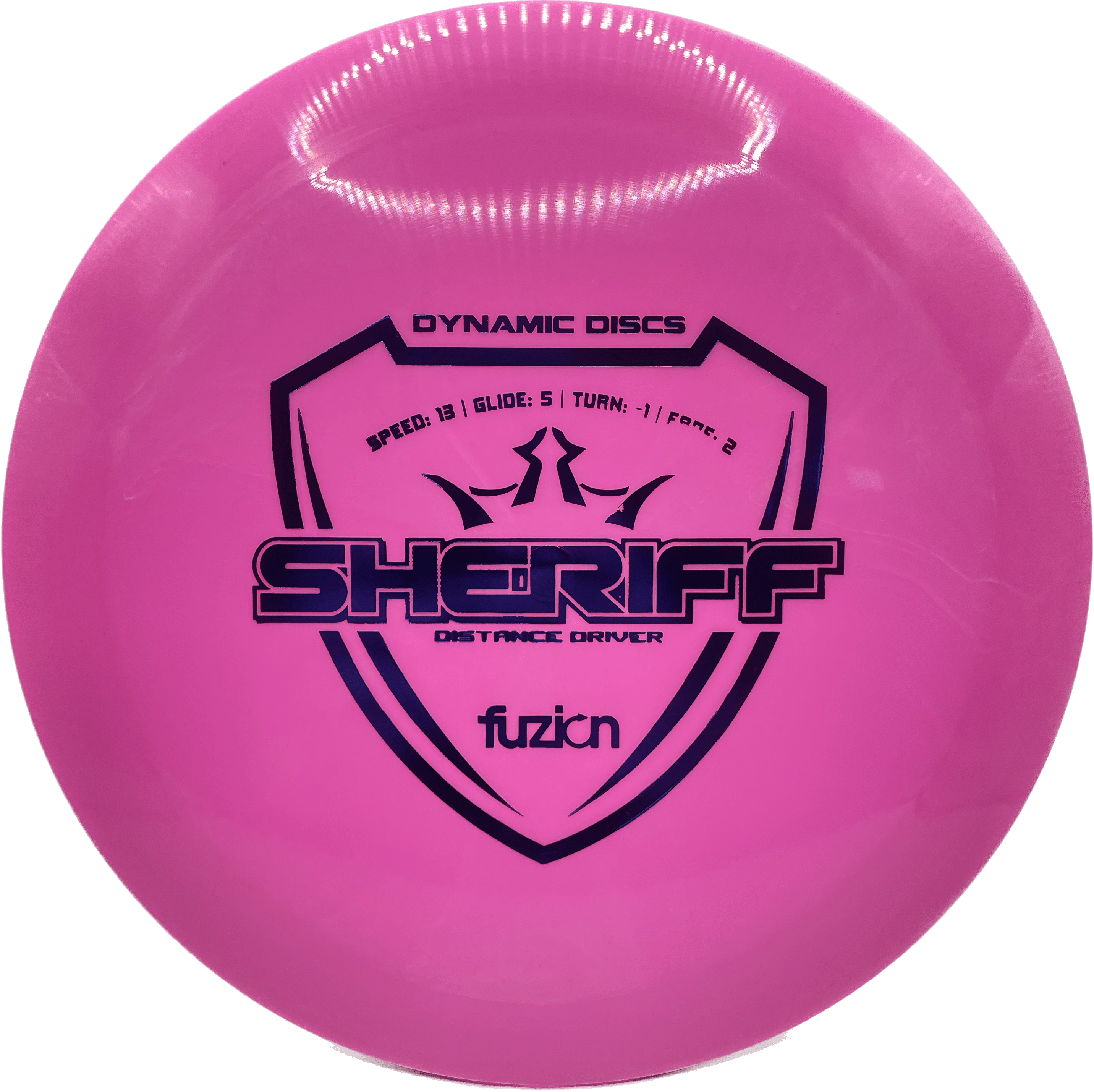 Overthrow Disc Golf Disc Dynamic Discs Sheriff, Fuzion, 175, Pink, Blue Metallic