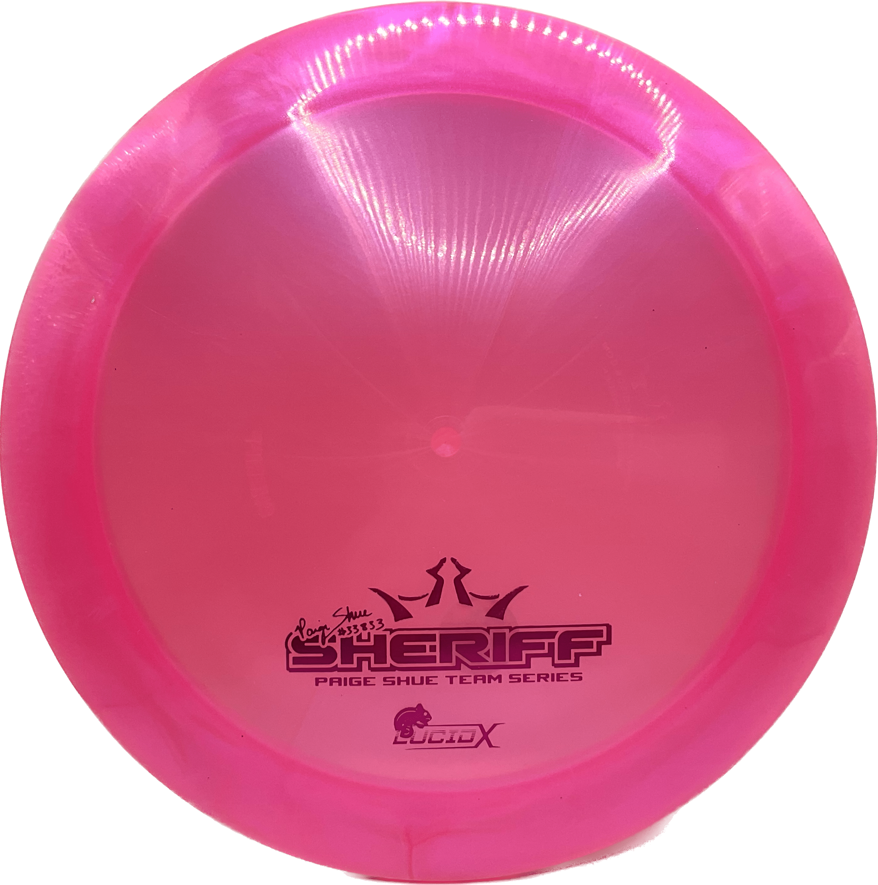 Overthrow Disc Golf Disc Dynamic Discs Sheriff, Lucid-X, 175, Pink, Pink Metallic