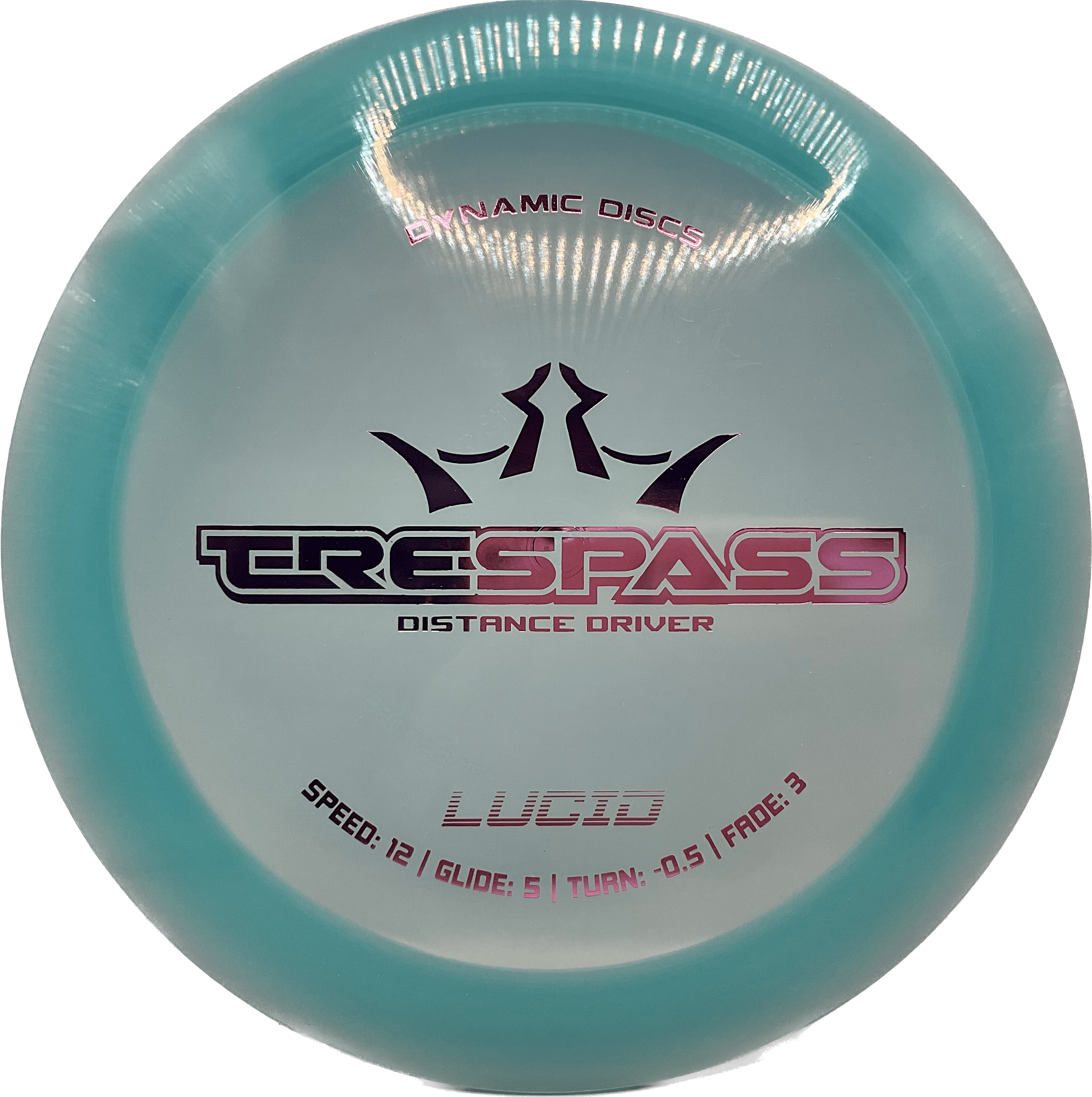 Overthrow Disc Golf Disc Dynamic Discs Trespass, Lucid, 173, Ocean Blue, Pink Metallic