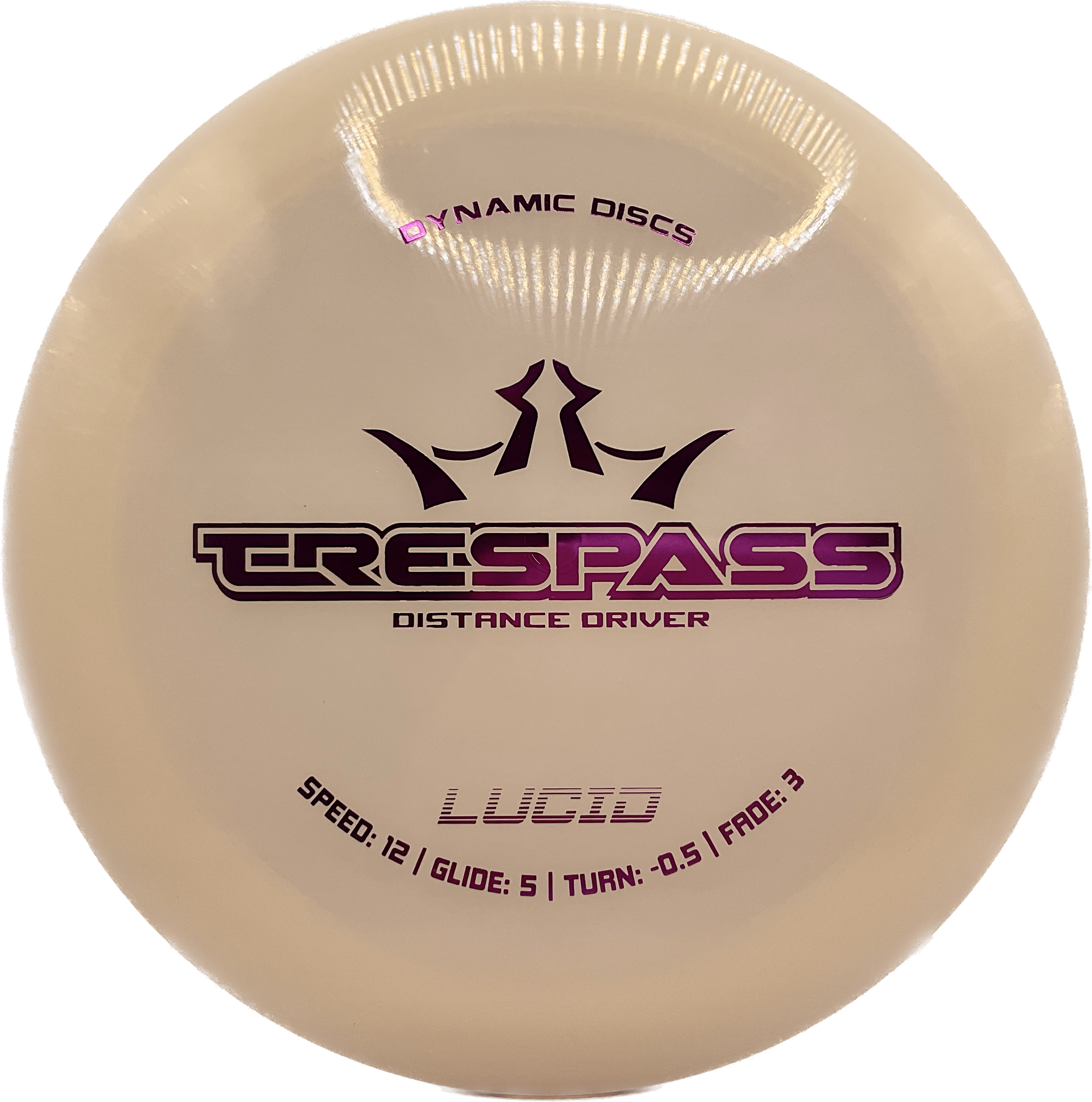 Overthrow Disc Golf Disc Dynamic Discs Trespass, Lucid, 173, White , Purple Metallic