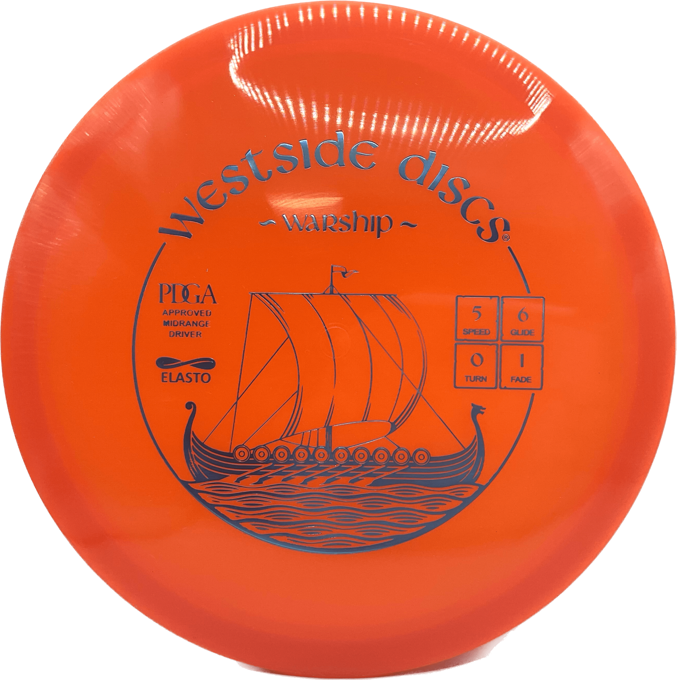 Overthrow Disc Golf Disc Elasto - 170-175 - Orange - Blue Metallic