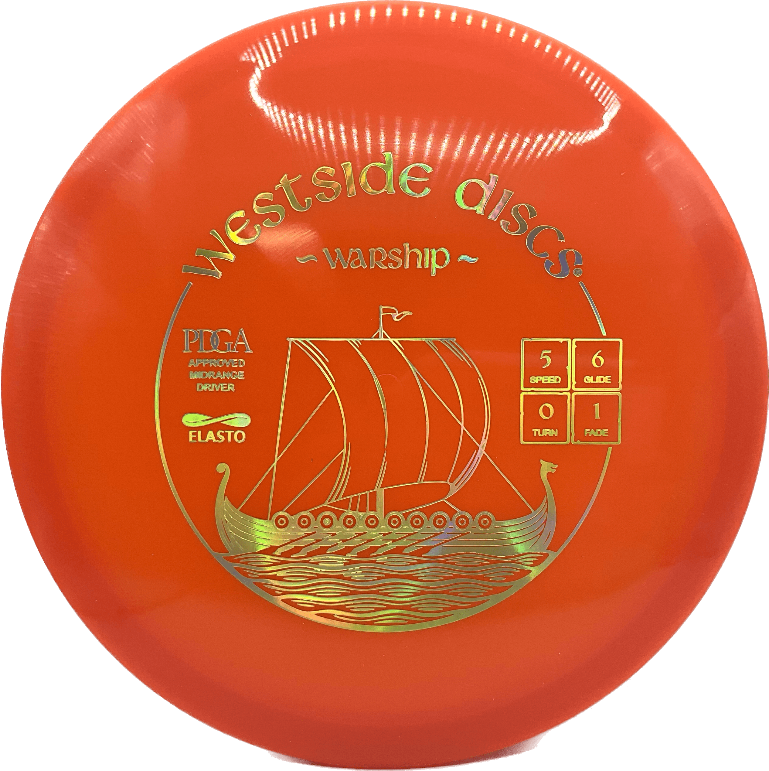 Overthrow Disc Golf Disc Elasto - 170-175 - Orange - Gold Holo