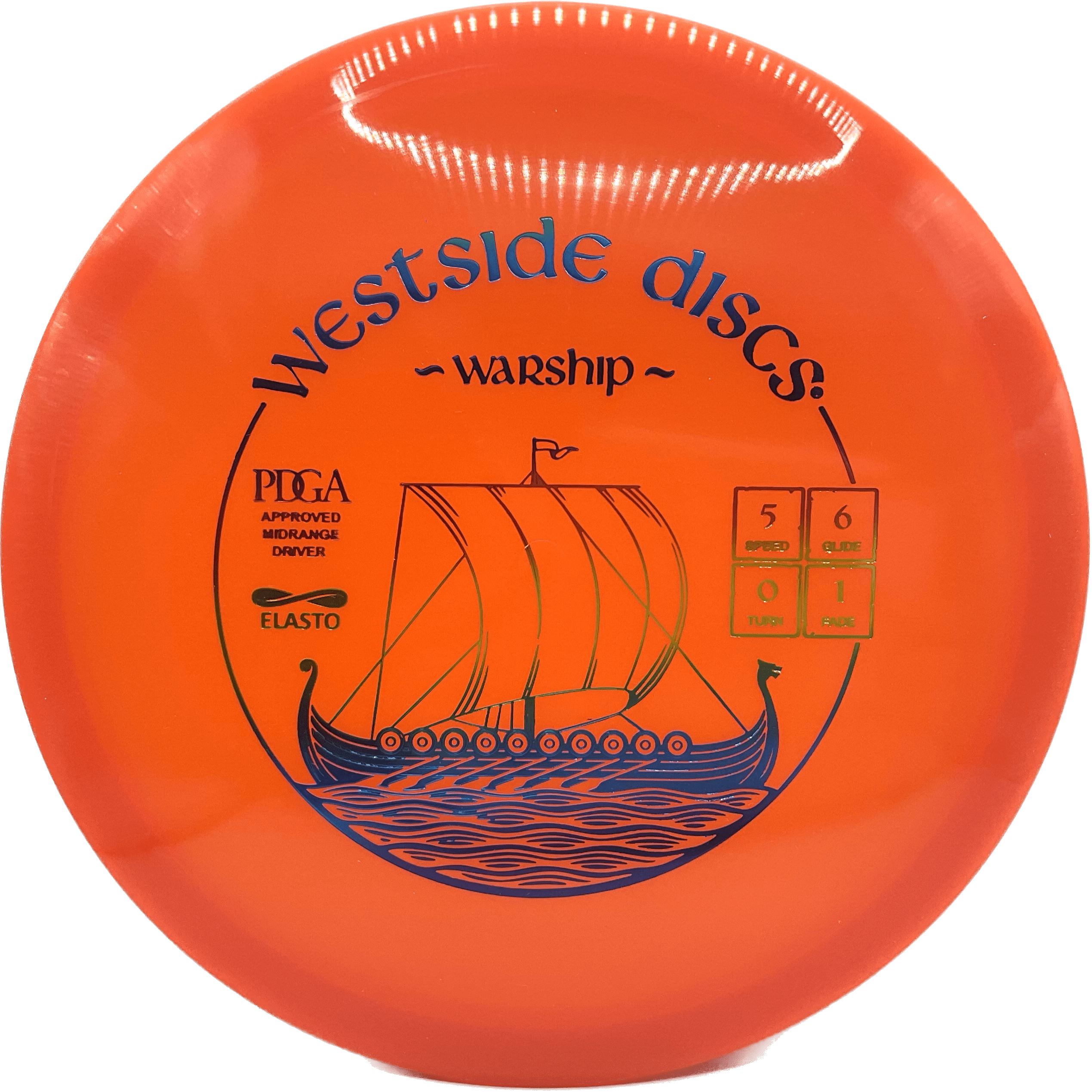 Overthrow Disc Golf Disc Elasto - 170-175 - Orange - Rainbow Metallic