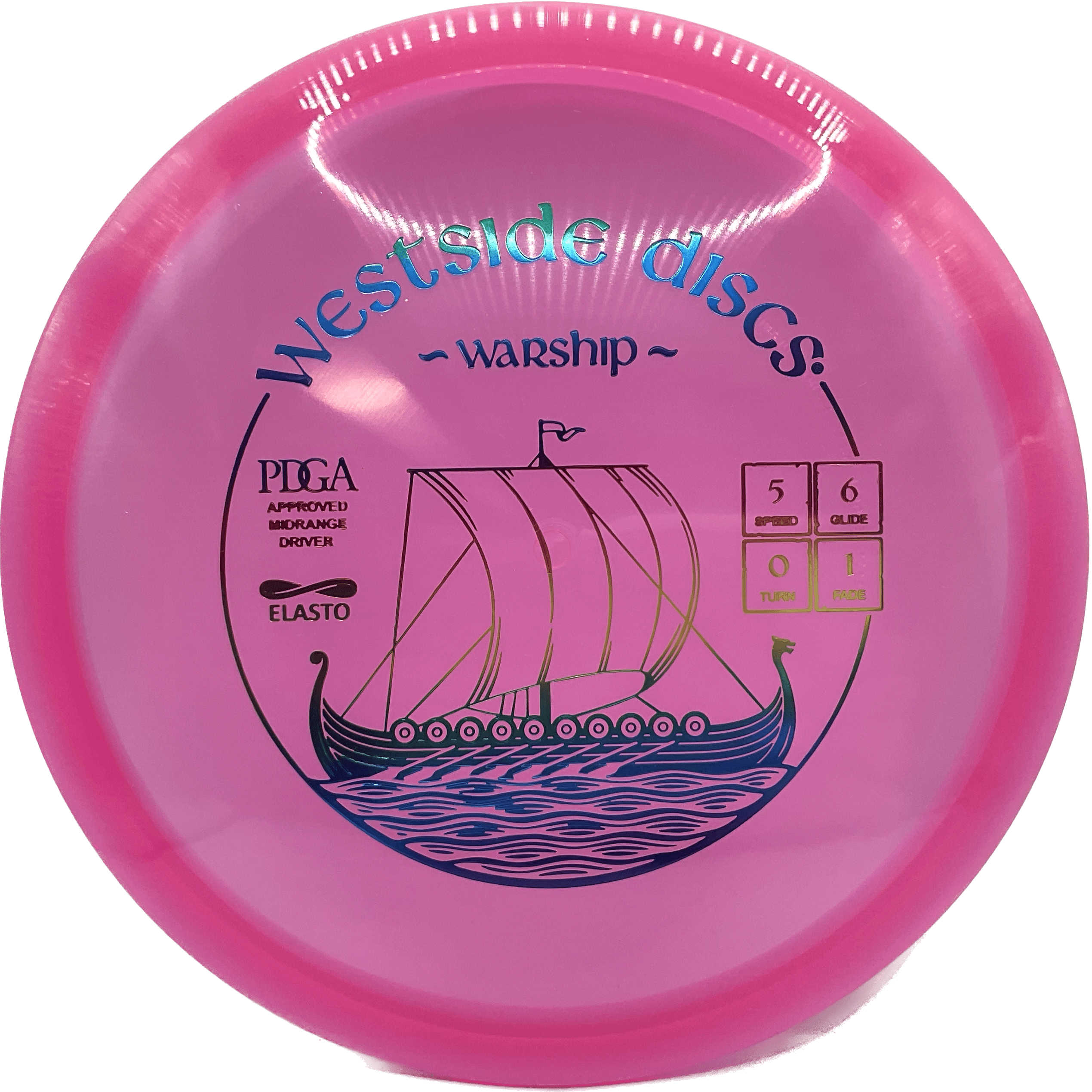 Overthrow Disc Golf Disc Elasto - 170-175 - Pink - Rainbow Metallic