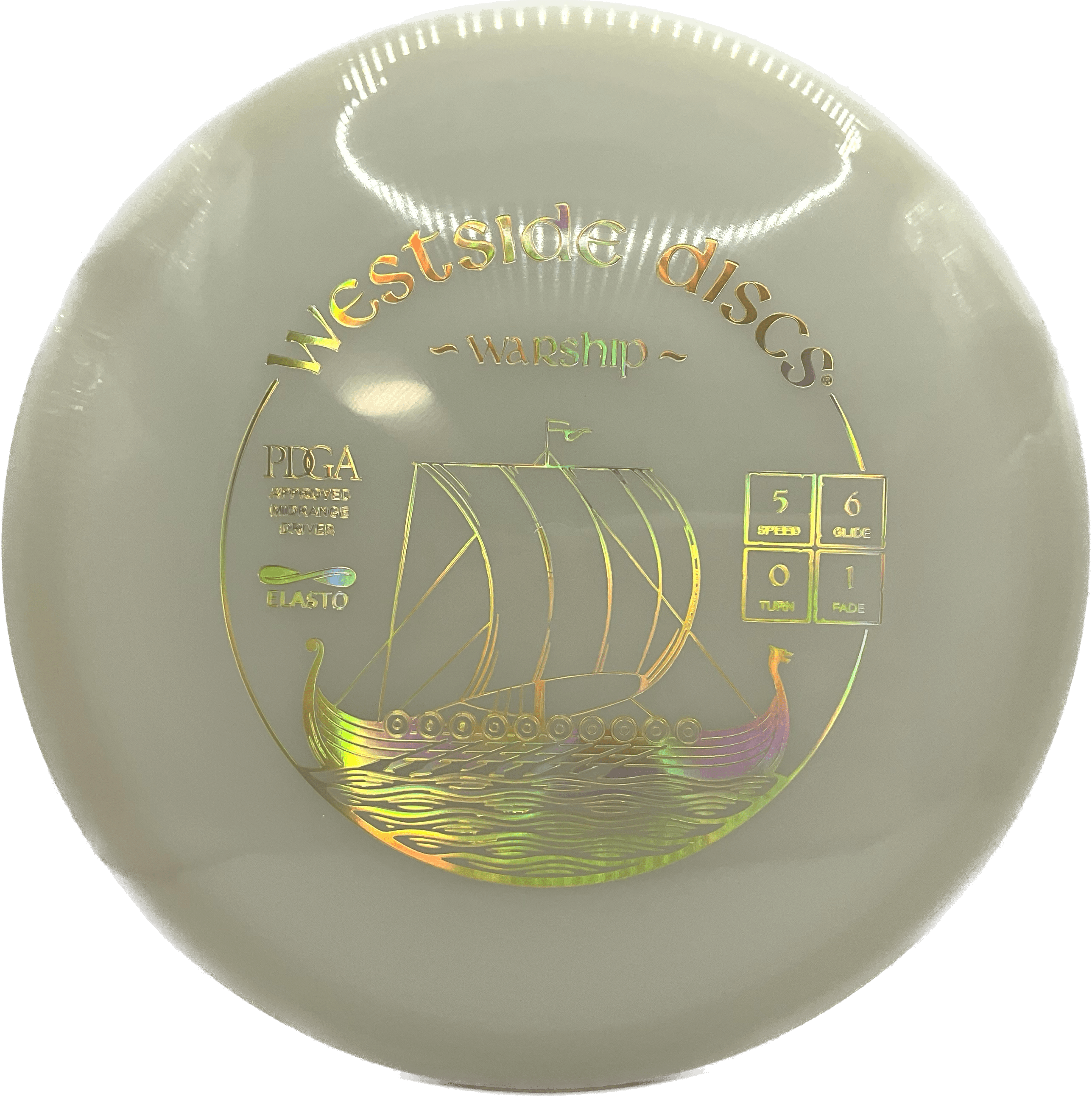 Overthrow Disc Golf Disc Elasto - 170-175 - White - Gold Holo