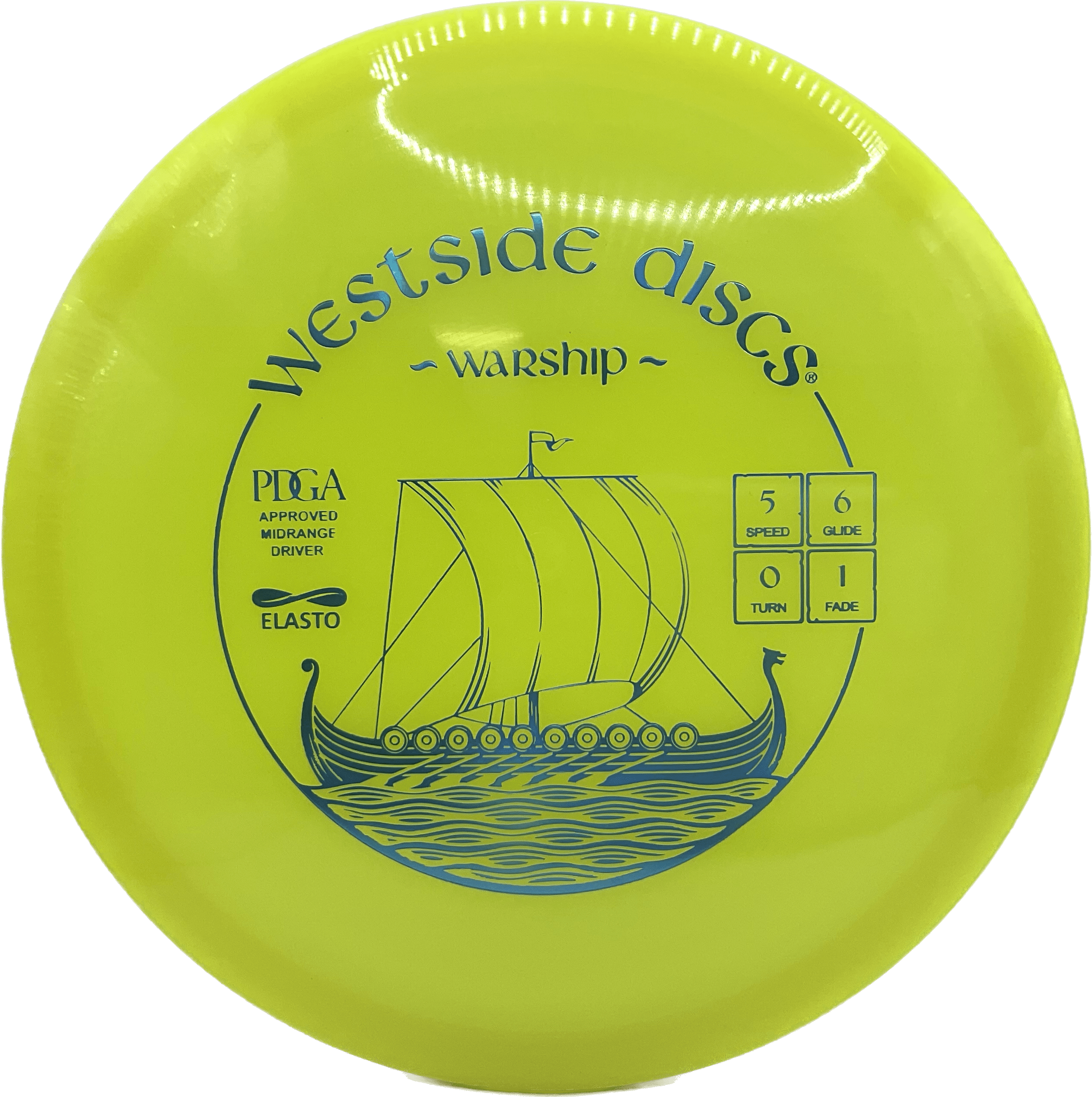 Overthrow Disc Golf Disc Elasto - 176-179 - Dayglow - Blue Metallic