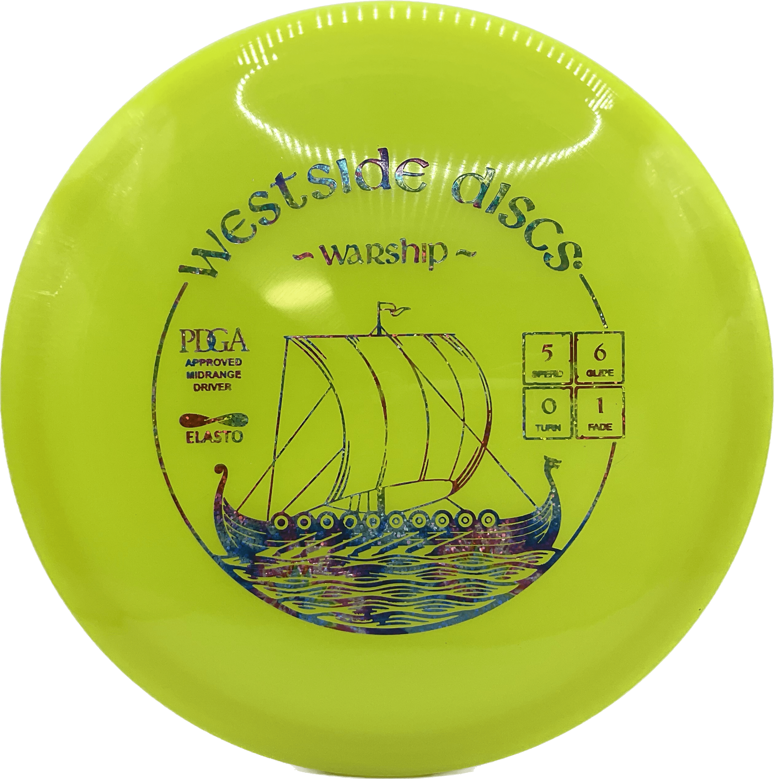 Overthrow Disc Golf Disc Elasto - 176-179 - Dayglow - Party Time