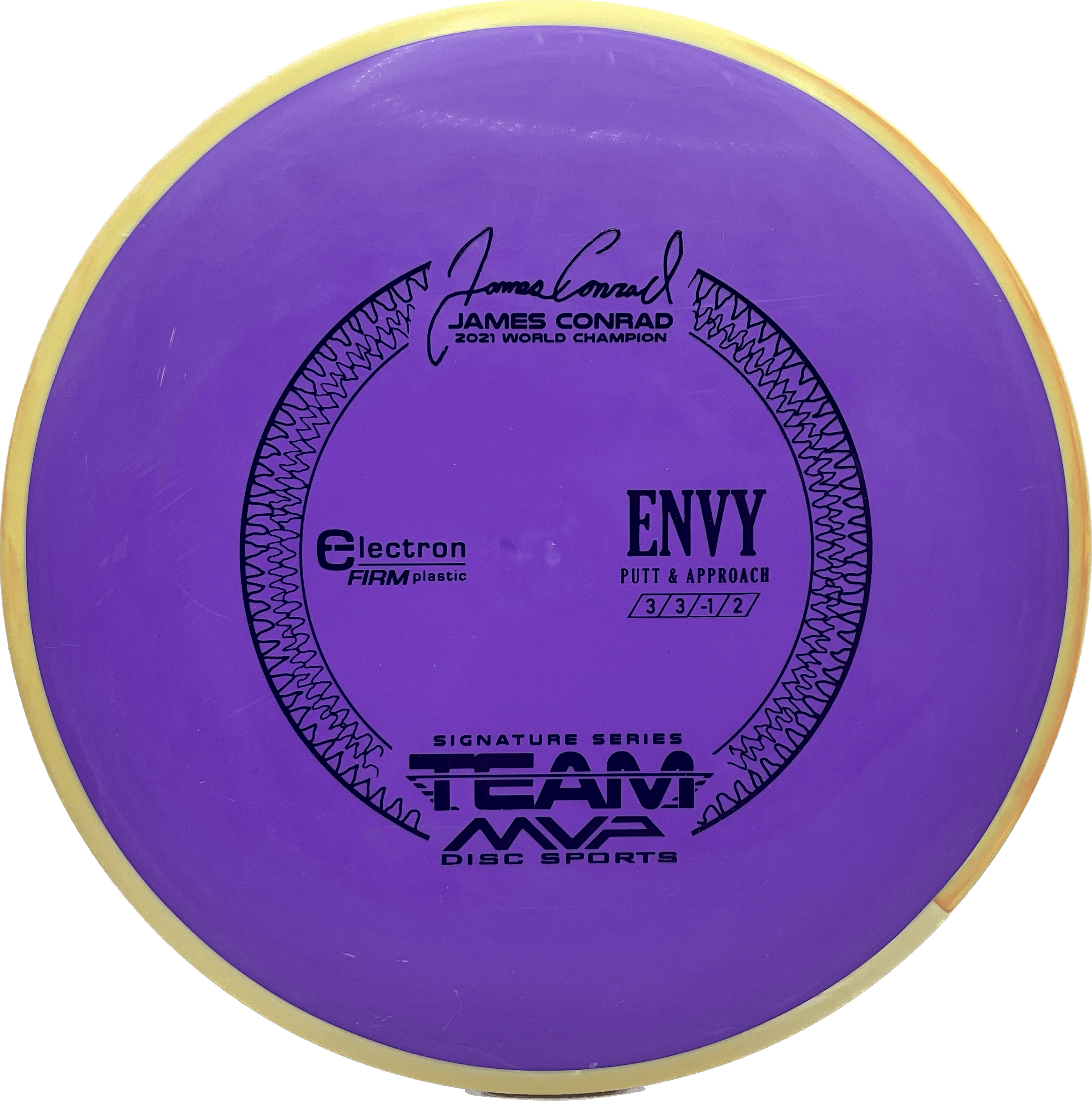 Overthrow Disc Golf Disc Electron Firm - 174 - Purple - Light Yellow Swirl