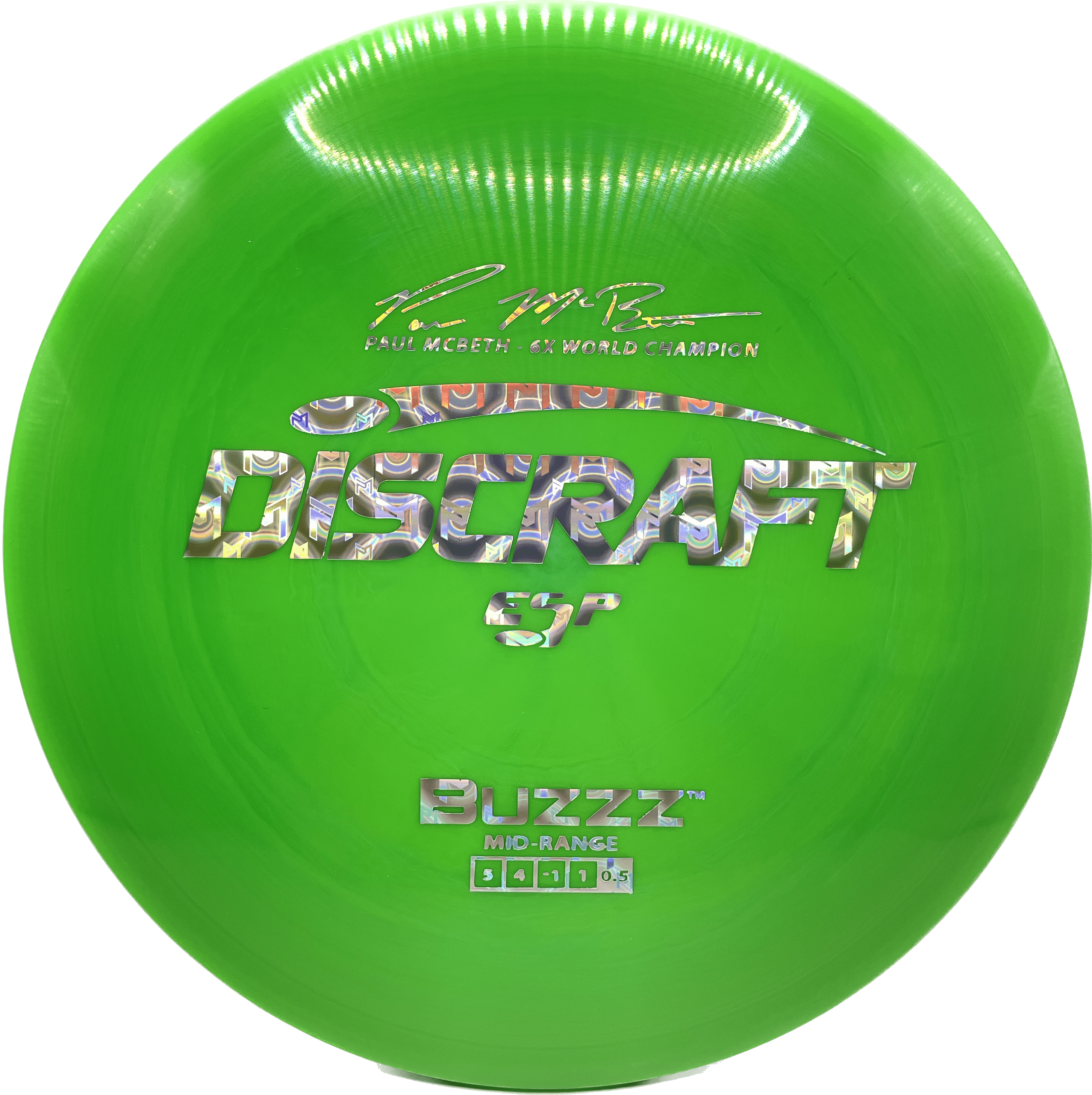 Overthrow Disc Golf Disc ESP - 164-166 - Green - Paul McBeth Logo