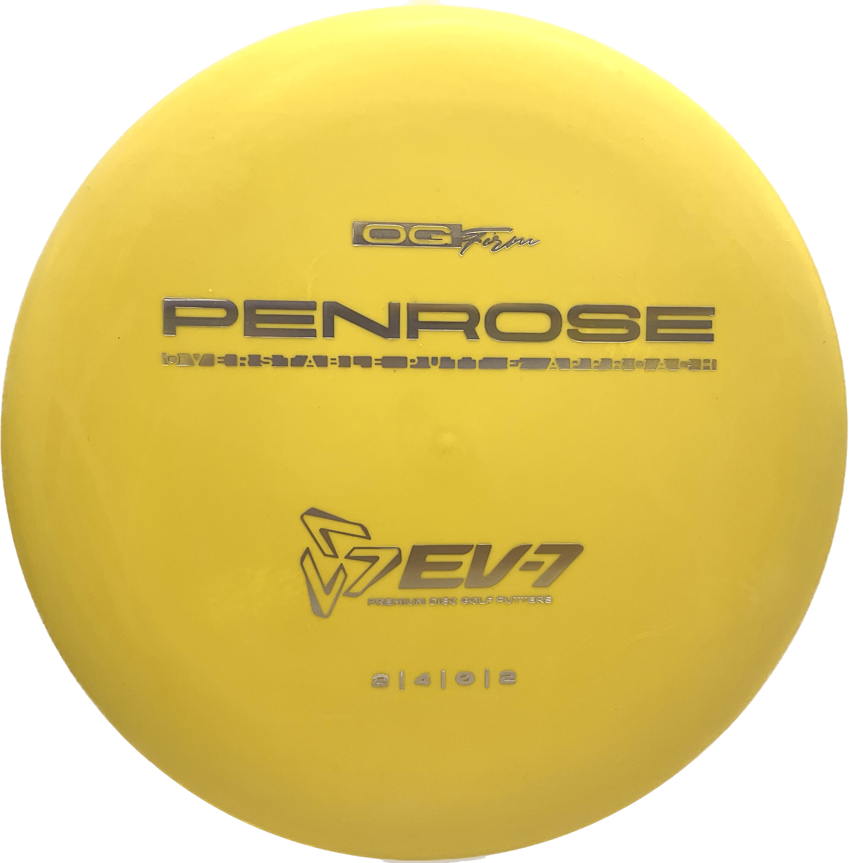 Overthrow Disc Golf Disc OG Soft - 174-175 - Yellow - Black Matte EV-7 Penrose