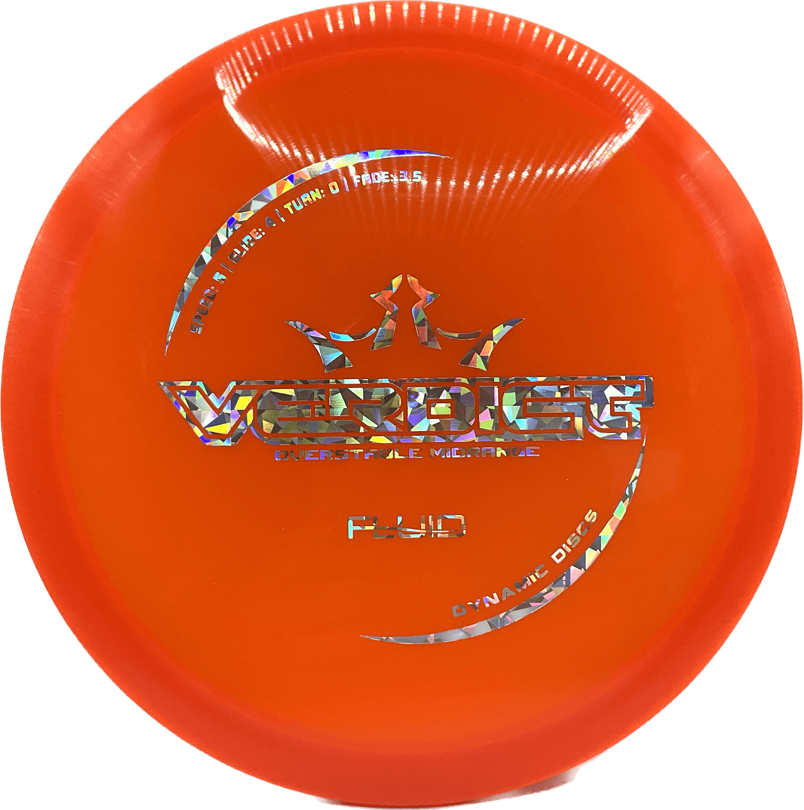 Overthrow Disc Golf Disc Fluid - 177+ - Orange - Silver Shatter