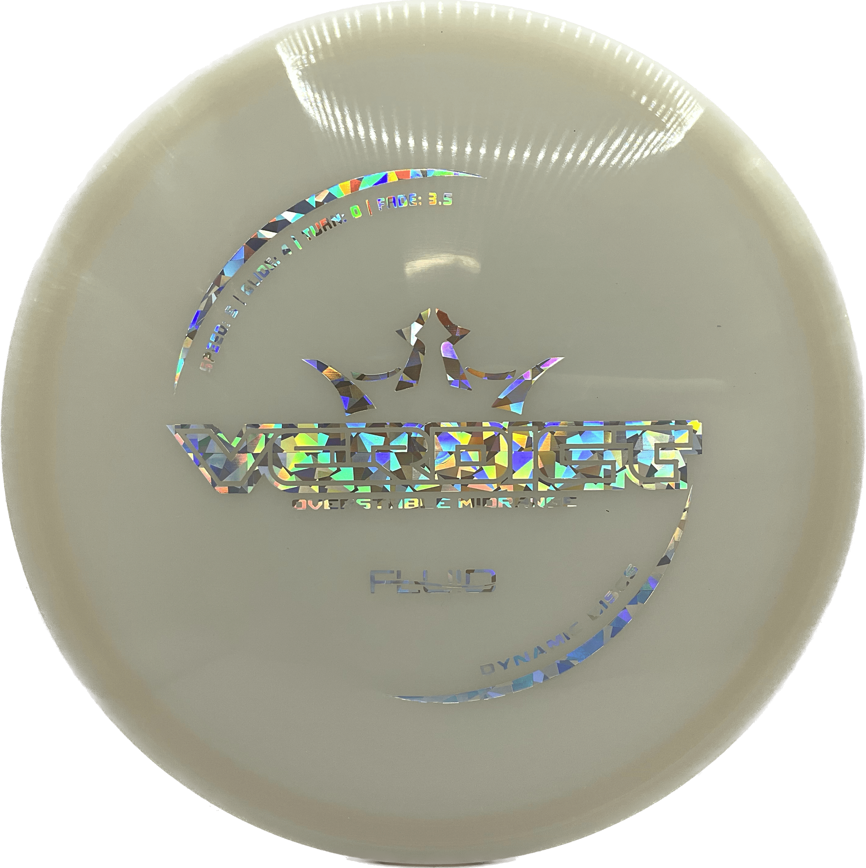 Overthrow Disc Golf Disc Fluid - 177+ - White - Silver Shatter