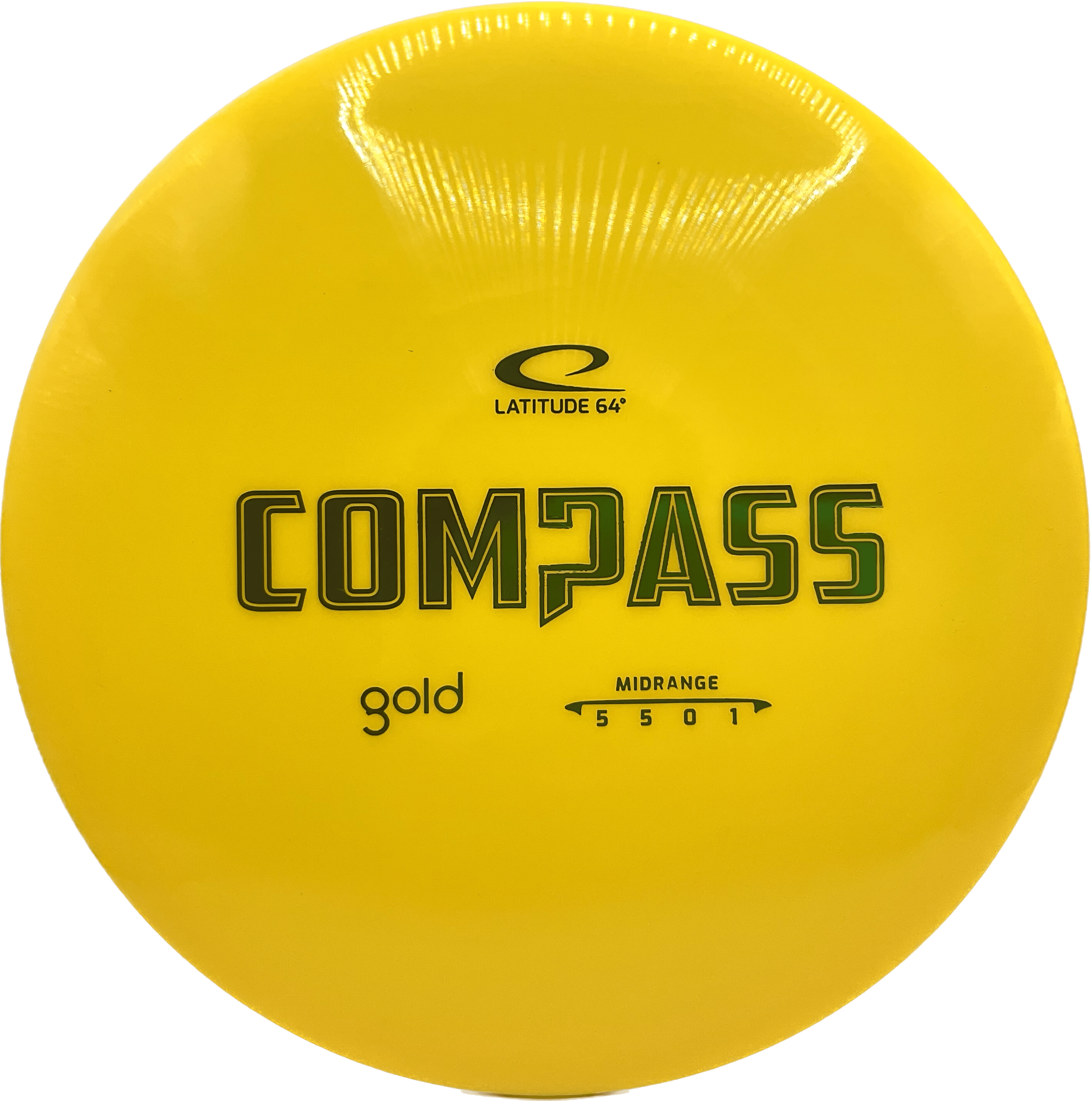 Overthrow Disc Golf Disc Latitude 64 Compass, Gold, 179, Yellow, Green Metallic