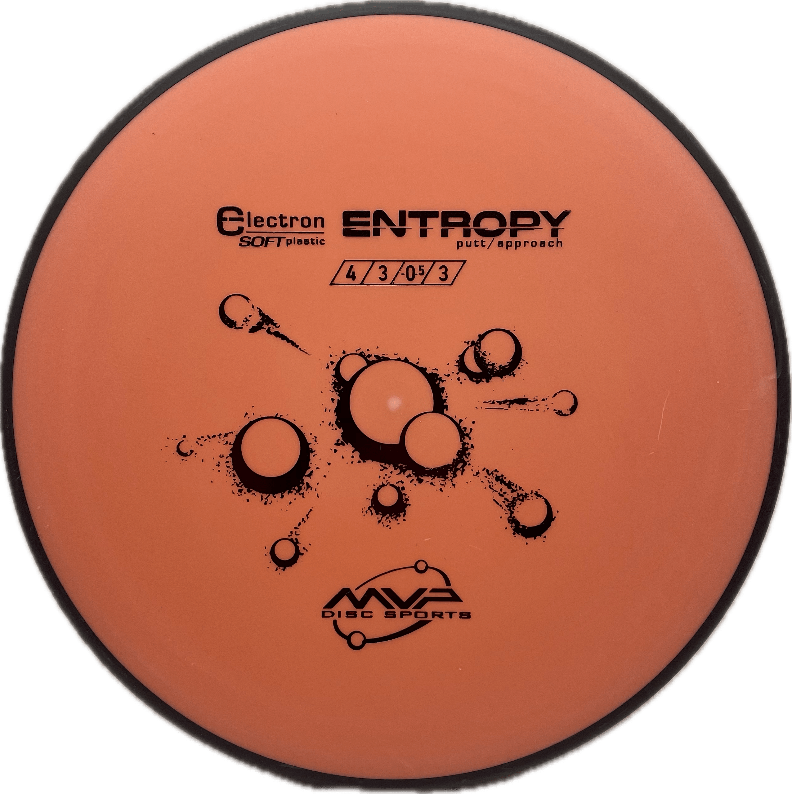 Overthrow Disc Golf Disc MVP Entropy, Electron Soft, 173, Orange, Stock