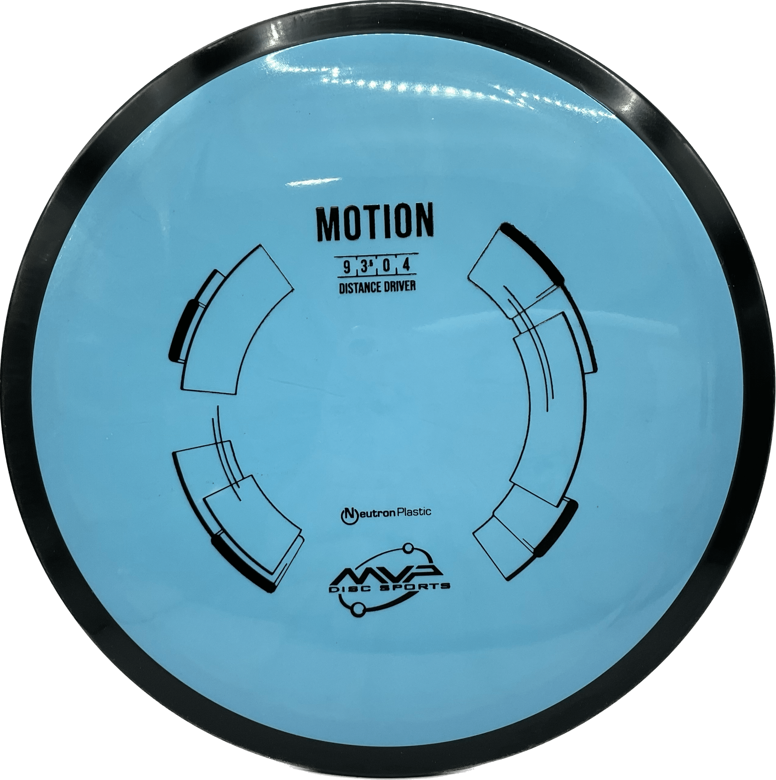Overthrow Disc Golf Disc MVP Motion, Neutron, 170-175, Light Blue, Black Matte