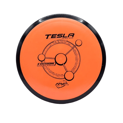 Overthrow Disc Golf Disc MVP Tesla, Fission, 170-175, Orange, Black Matte