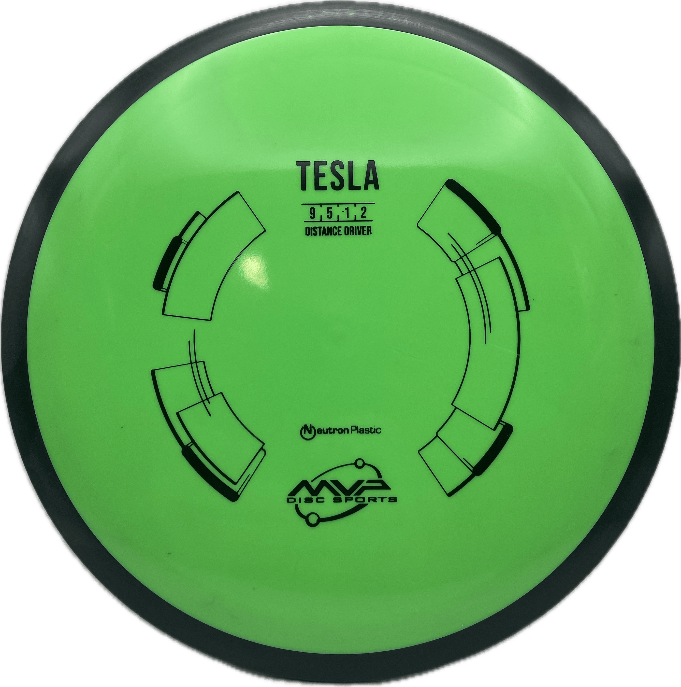 Overthrow Disc Golf Disc MVP Tesla, Neutron, 170-175, Green, Stock