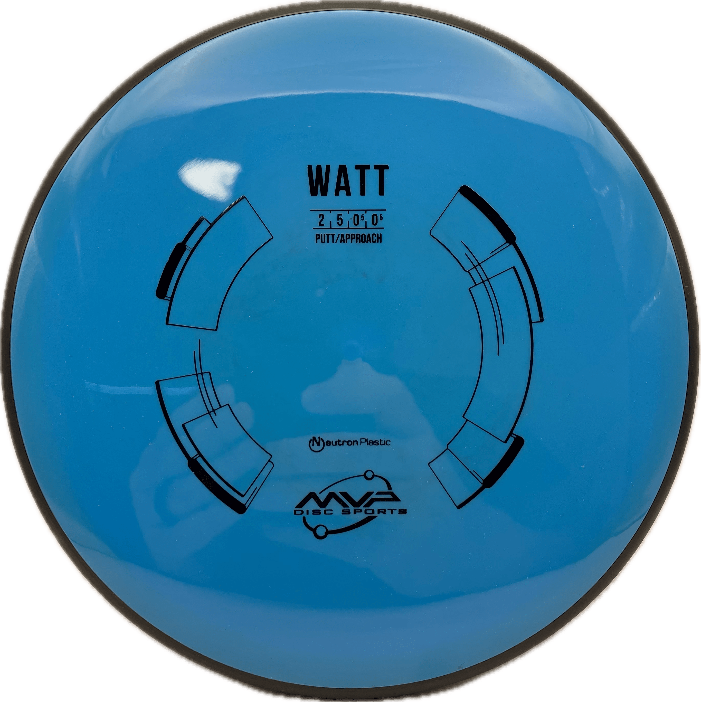 Overthrow Disc Golf Disc MVP Watt, Neutron, 168, Blue, Stock