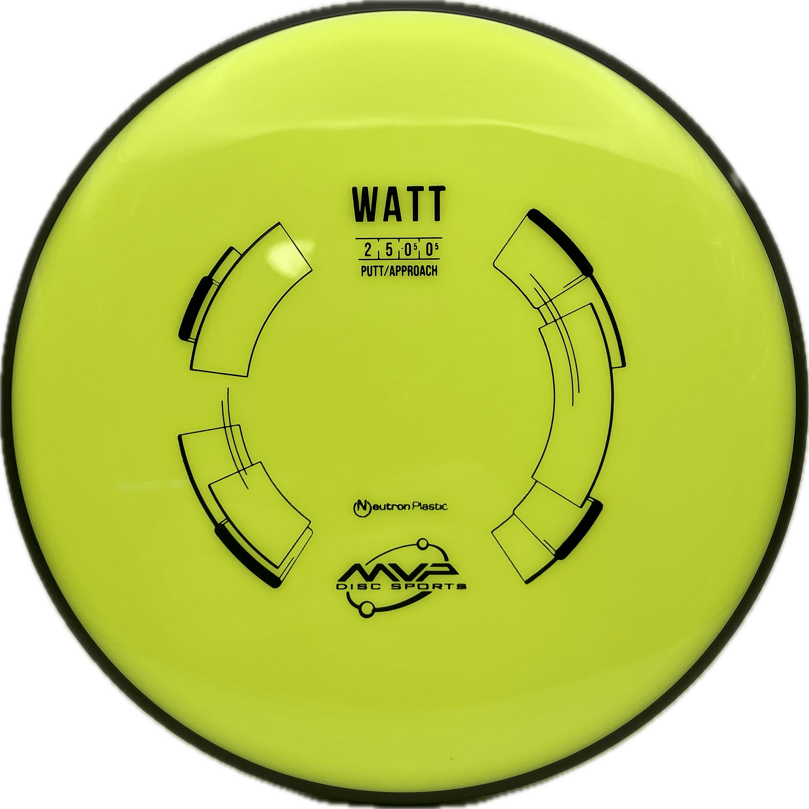 Overthrow Disc Golf Disc MVP Watt, Neutron, 169, Dayglow Green, Stock