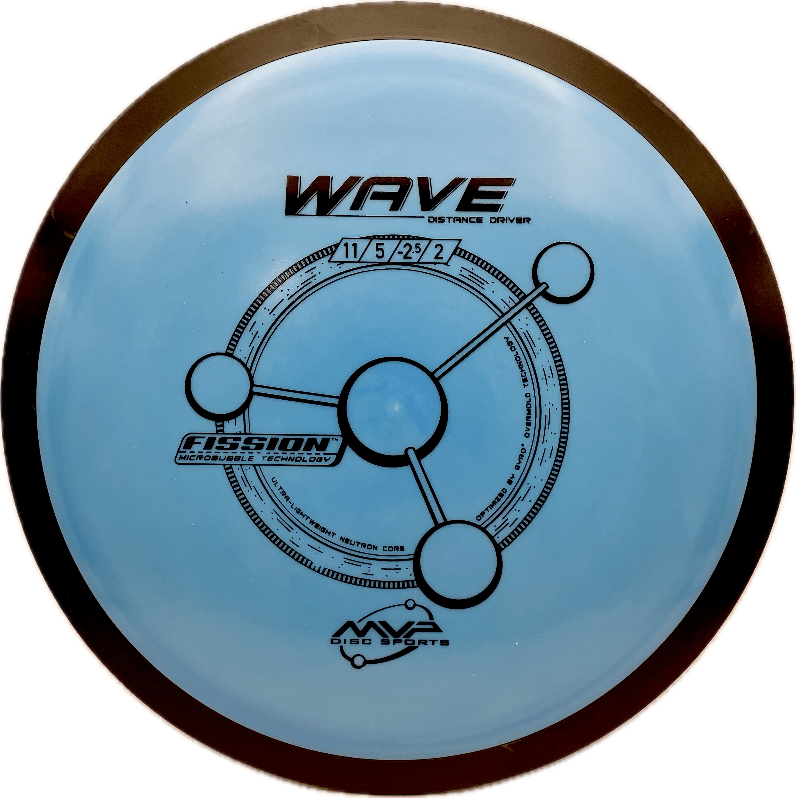 Overthrow Disc Golf Disc MVP Wave, Fission, 175, Blue, Stock