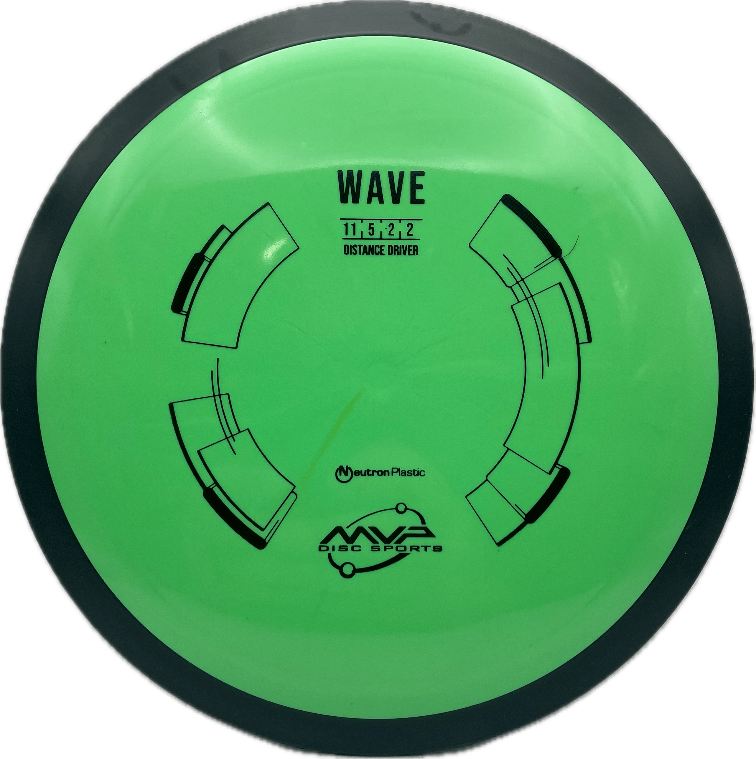 Overthrow Disc Golf Disc MVP Wave, Neutron, 170-175, Green, Stock