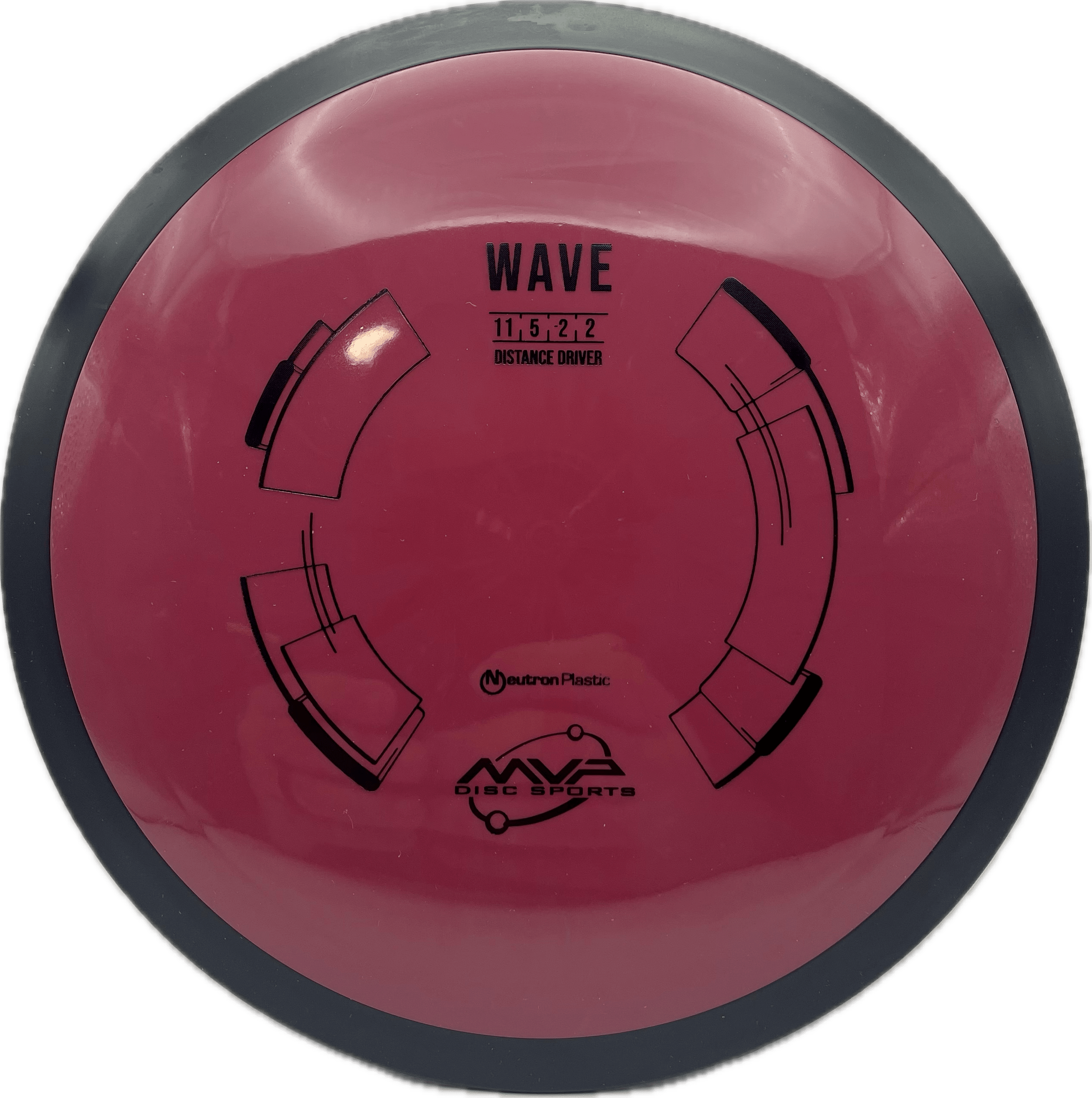 Overthrow Disc Golf Disc MVP Wave, Neutron, 170-175, Maroon, Stock