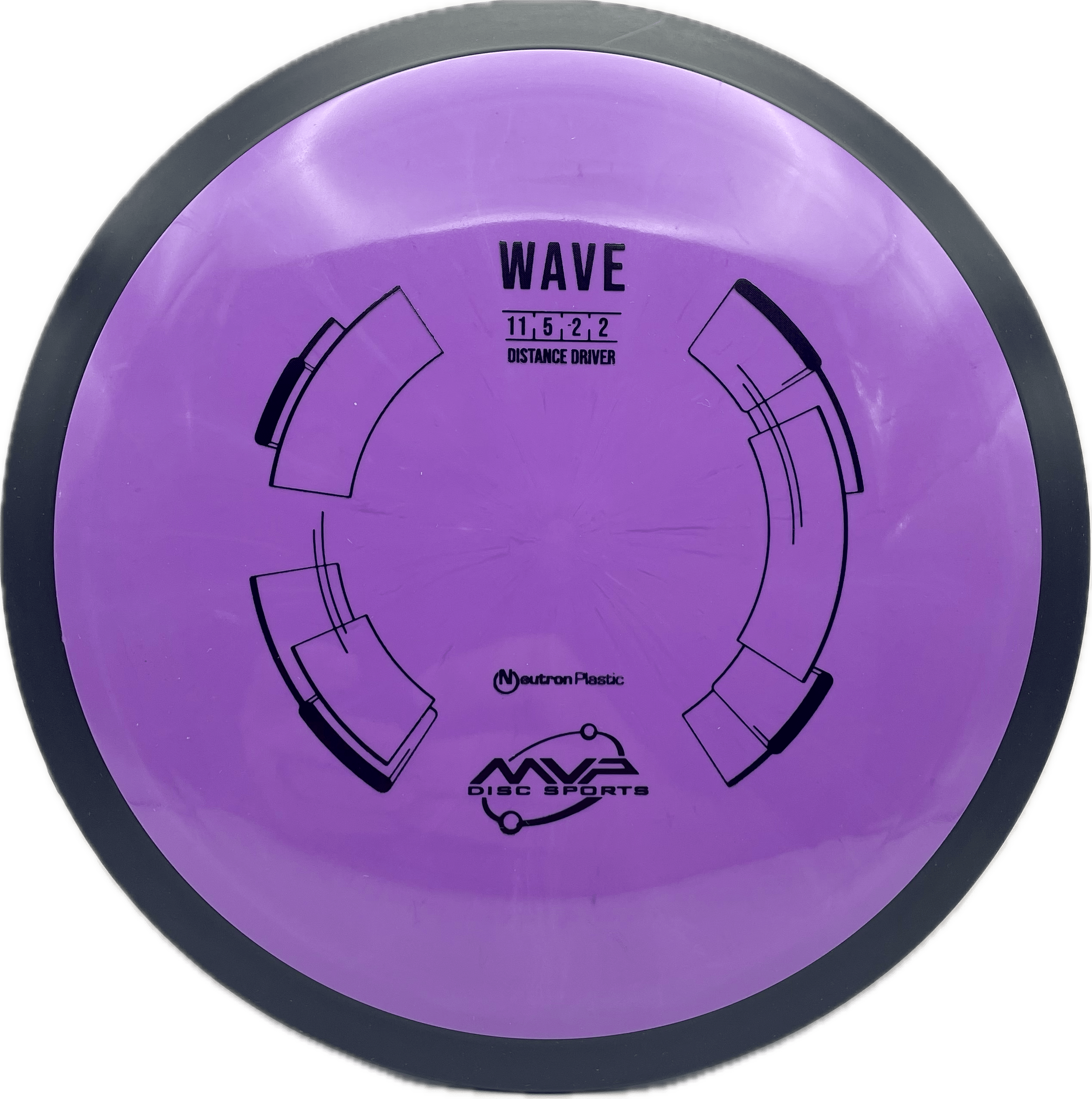 Overthrow Disc Golf Disc MVP Wave, Neutron, 170-175, Purple, Stock