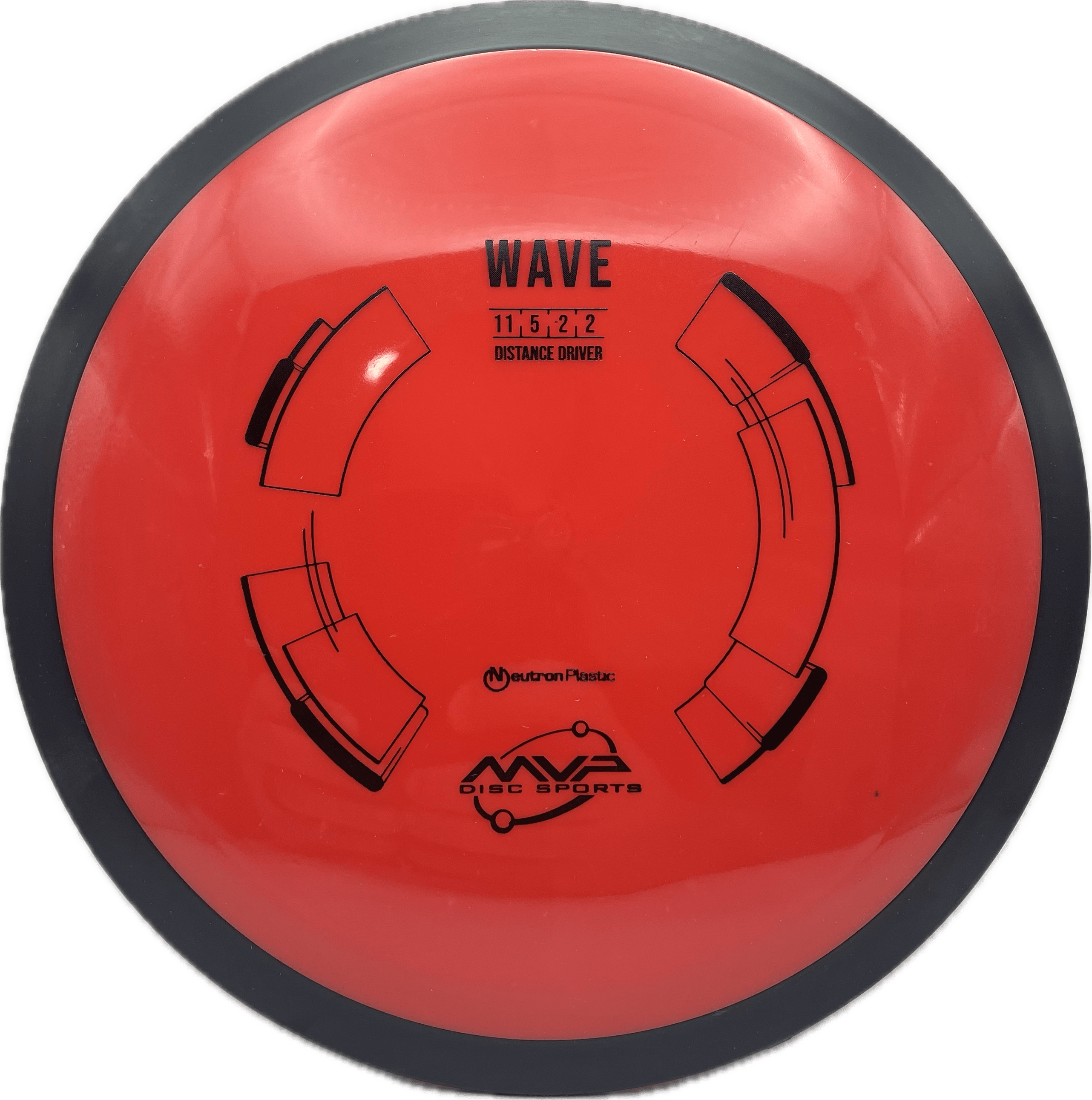 Overthrow Disc Golf Disc MVP Wave, Neutron, 170-175, Red, Stock
