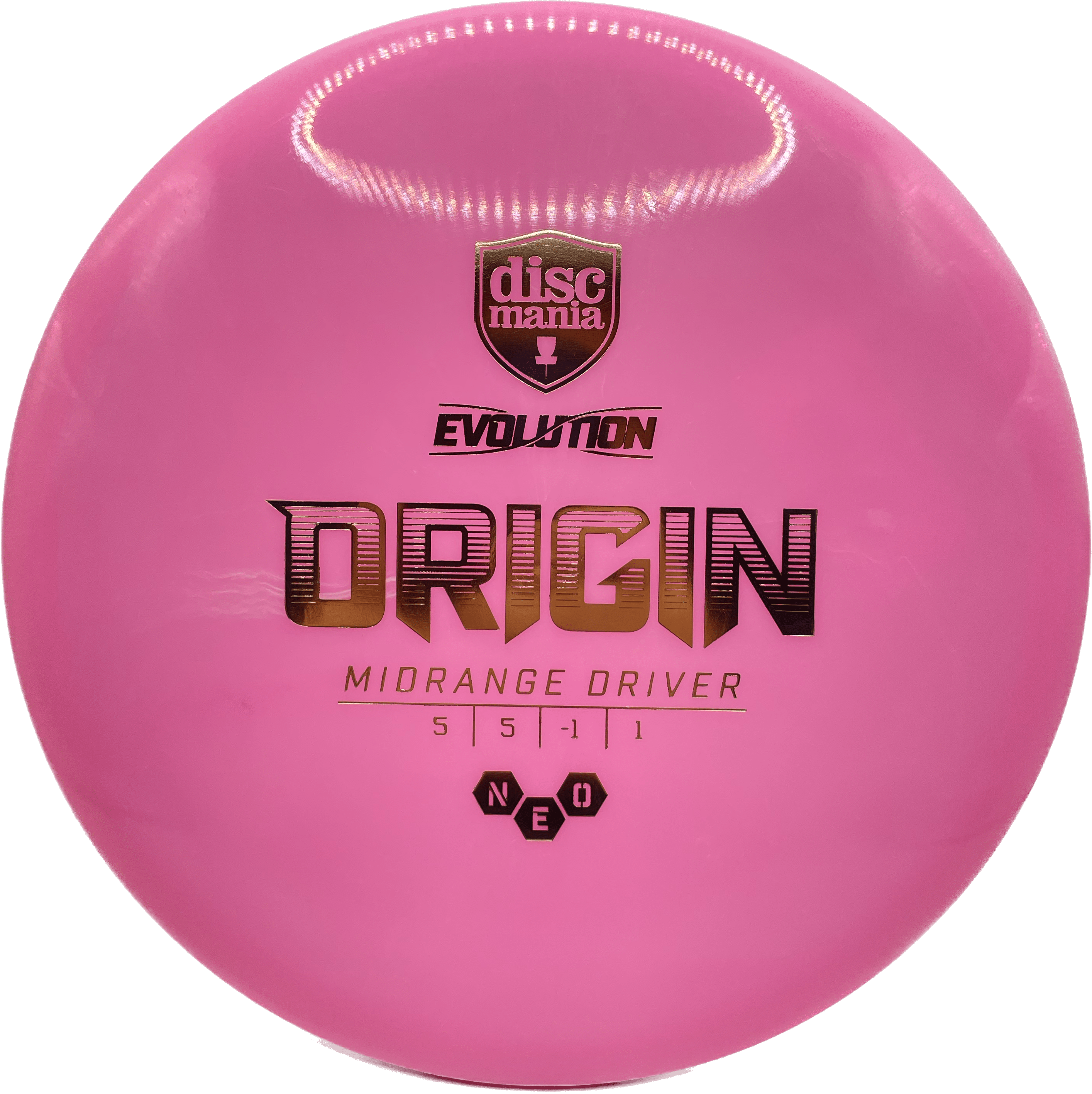 Overthrow Disc Golf Disc Neo - 173 - Pink - Black Metallic