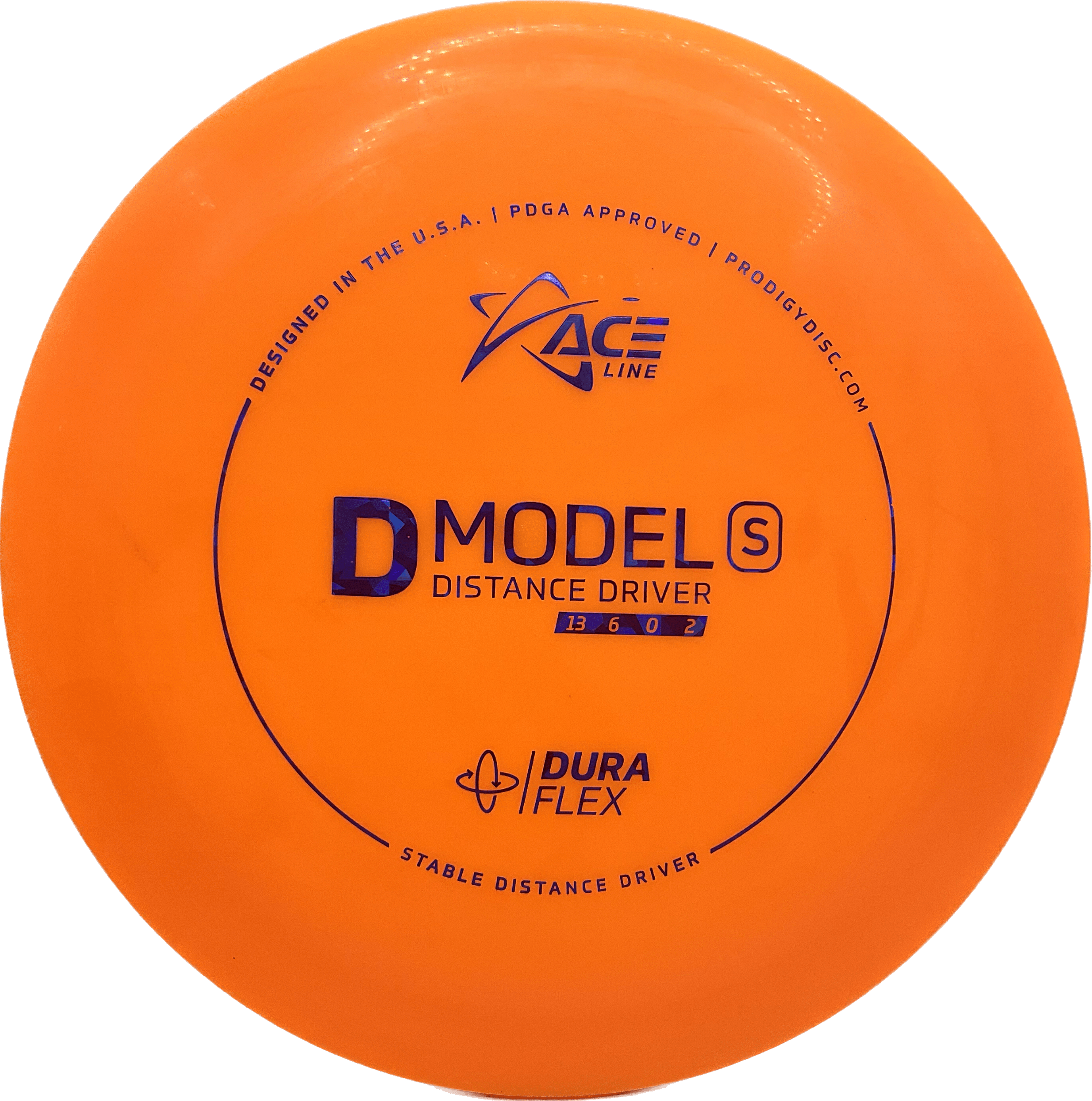Overthrow Disc Golf Disc Prodigy D Model S, DuraFlex, 170-175, Orange, Blue Shatter