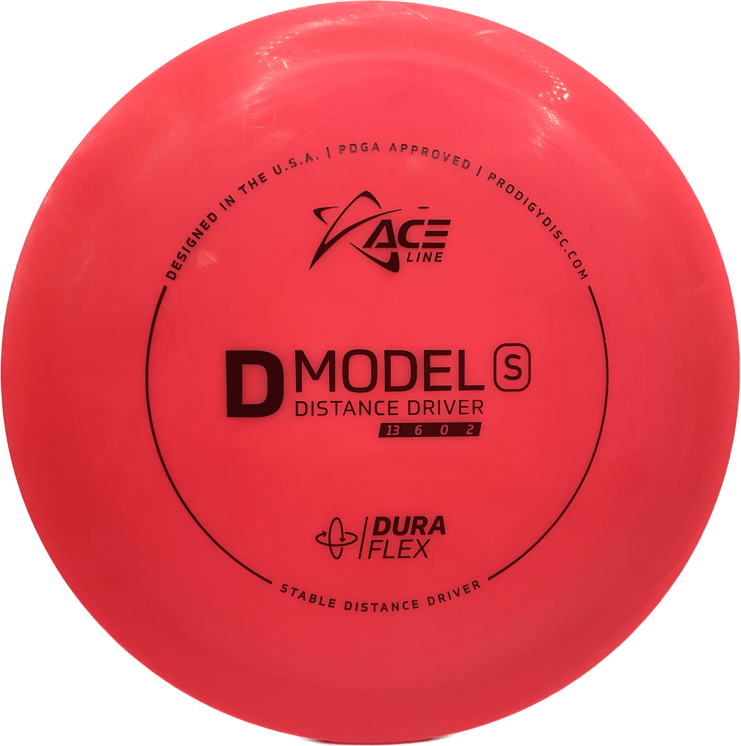 Overthrow Disc Golf Disc Prodigy D Model S, DuraFlex, 170-175, Red, Black Matte