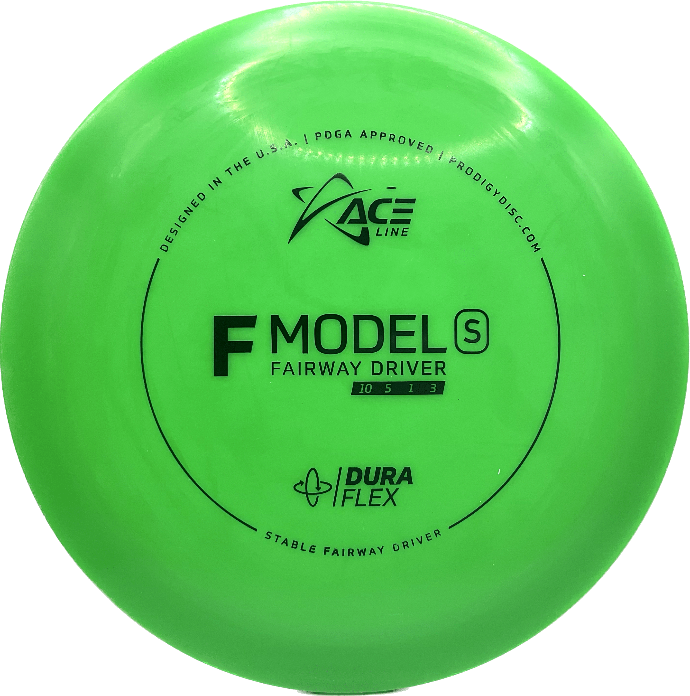 Overthrow Disc Golf Disc Prodigy F Model S, DuraFlex, 170-175, Green, Black Matte