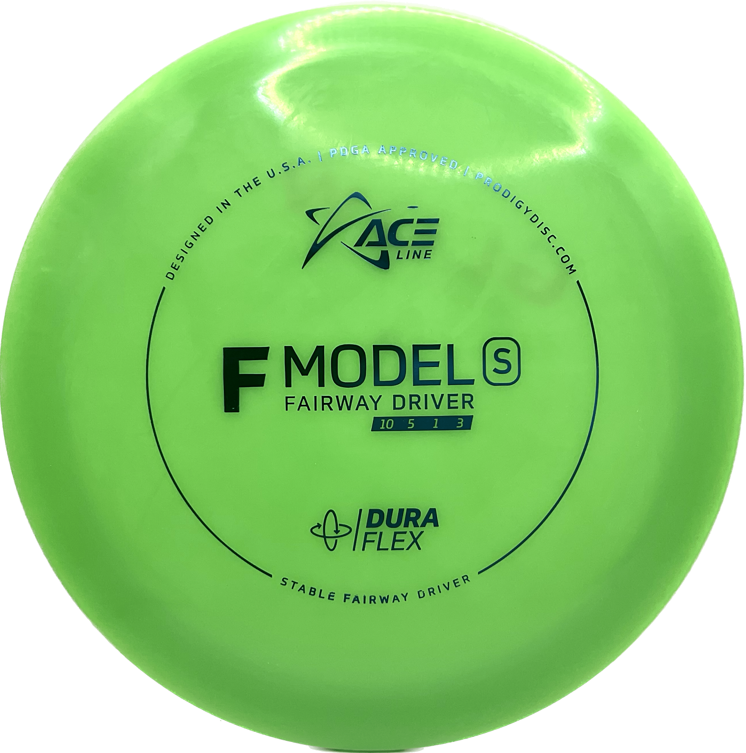 Overthrow Disc Golf Disc Prodigy F Model S, DuraFlex Glow, 170-175, Green, Blue Metallic