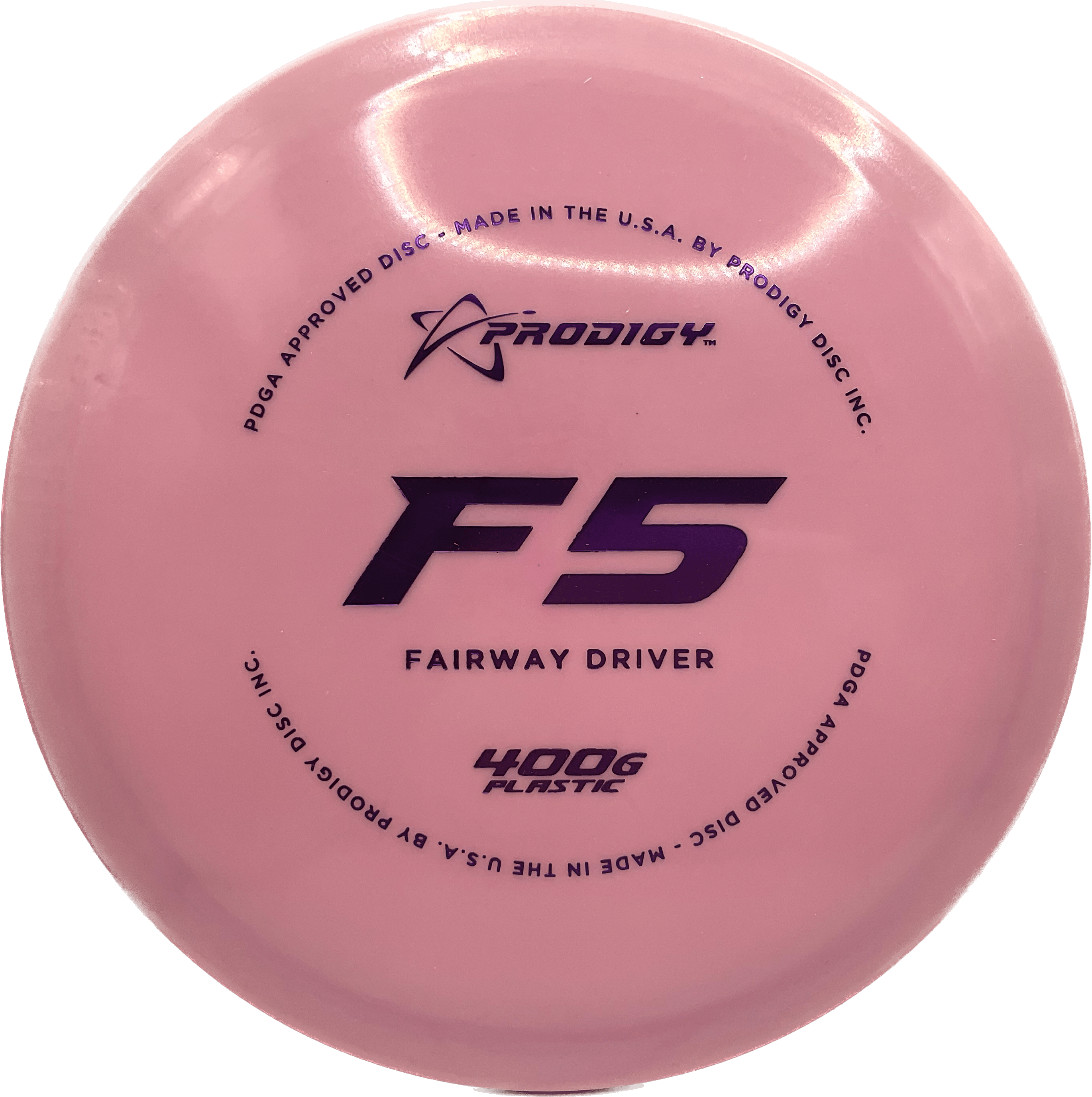 Overthrow Disc Golf Disc Prodigy F5, 400G, 176-179, Pink, Purple Metallic
