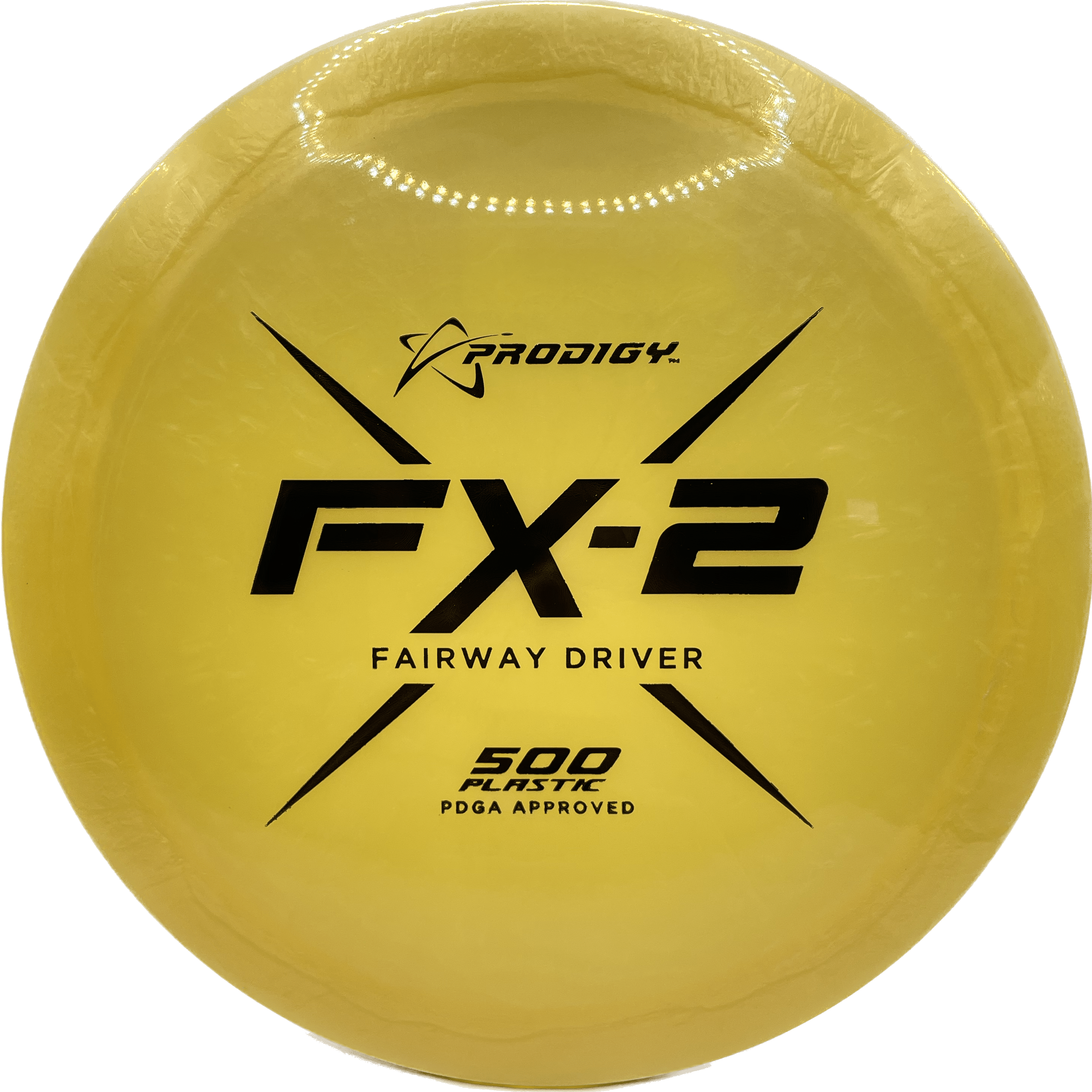 Overthrow Disc Golf Disc Prodigy FX-2, 500, 170-175, Yellow, Black Matte