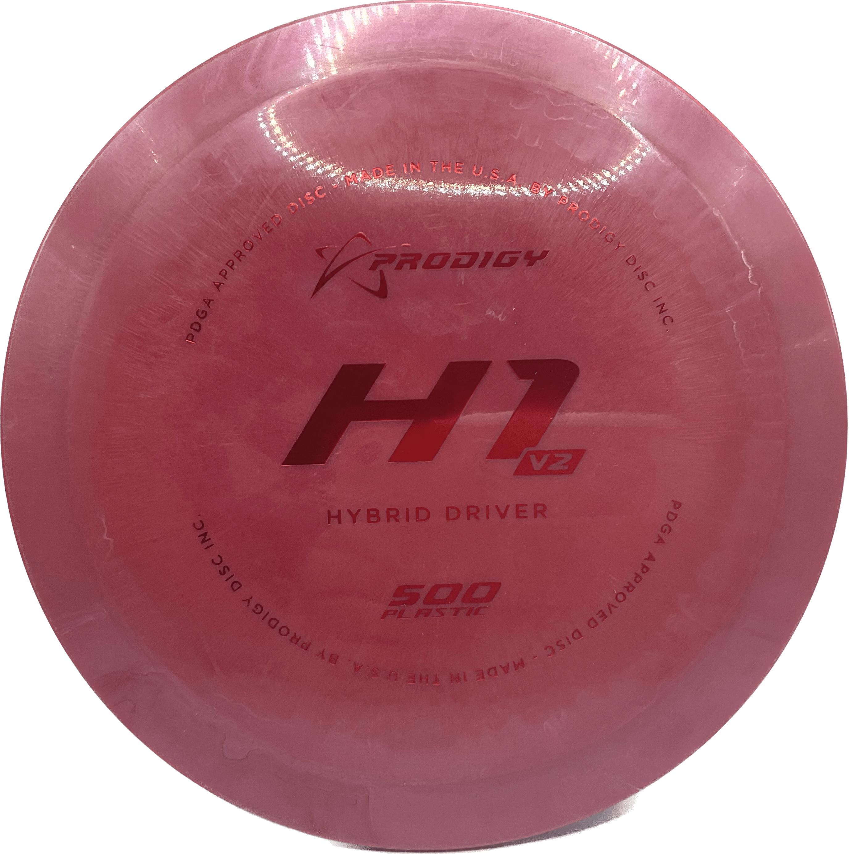 Overthrow Disc Golf Disc Prodigy H1V2, 500, 170-175, Dark Red, Red Metallic