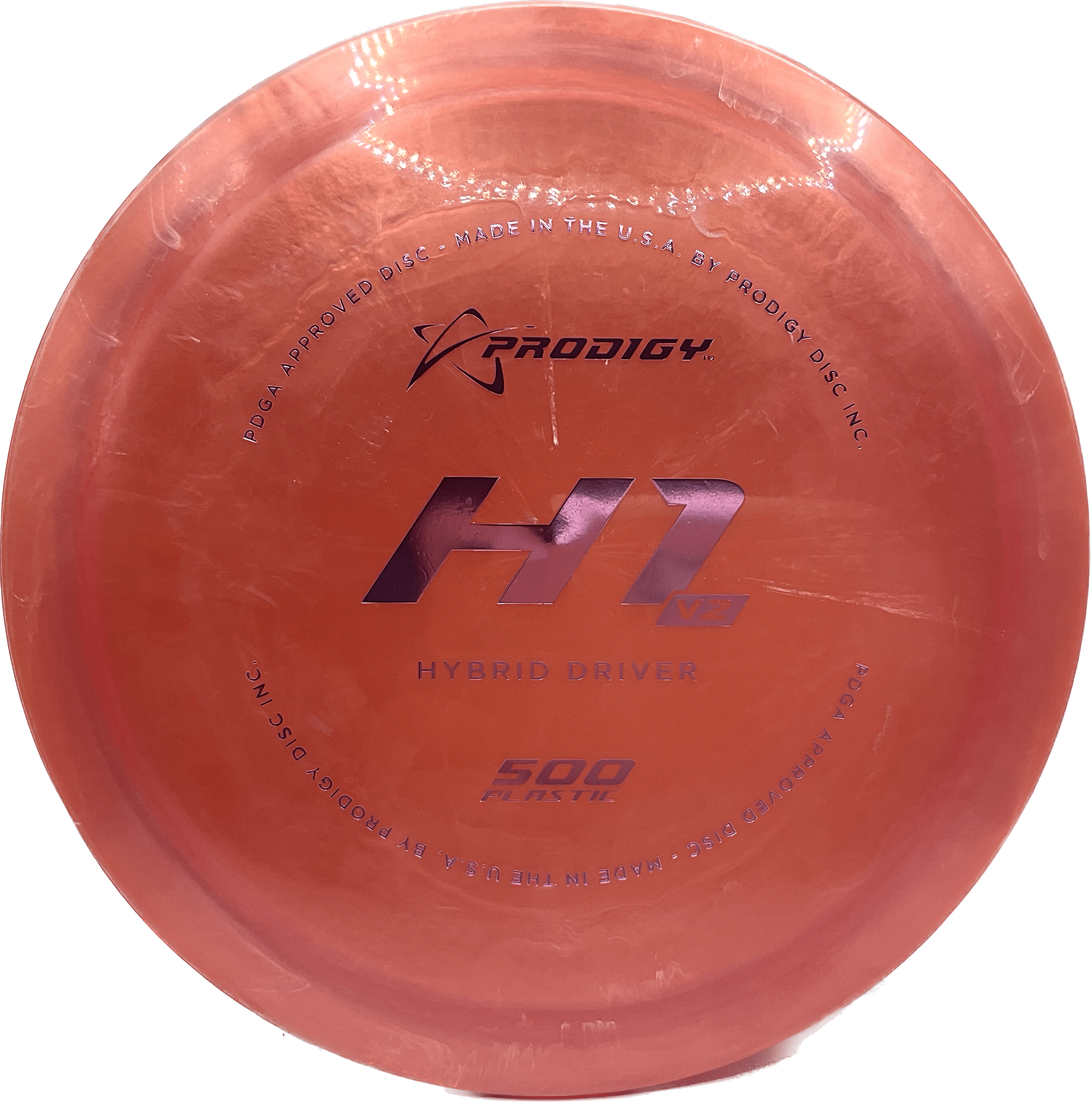Overthrow Disc Golf Disc Prodigy H1V2, 500, 176-179, Red, Purple Metallic