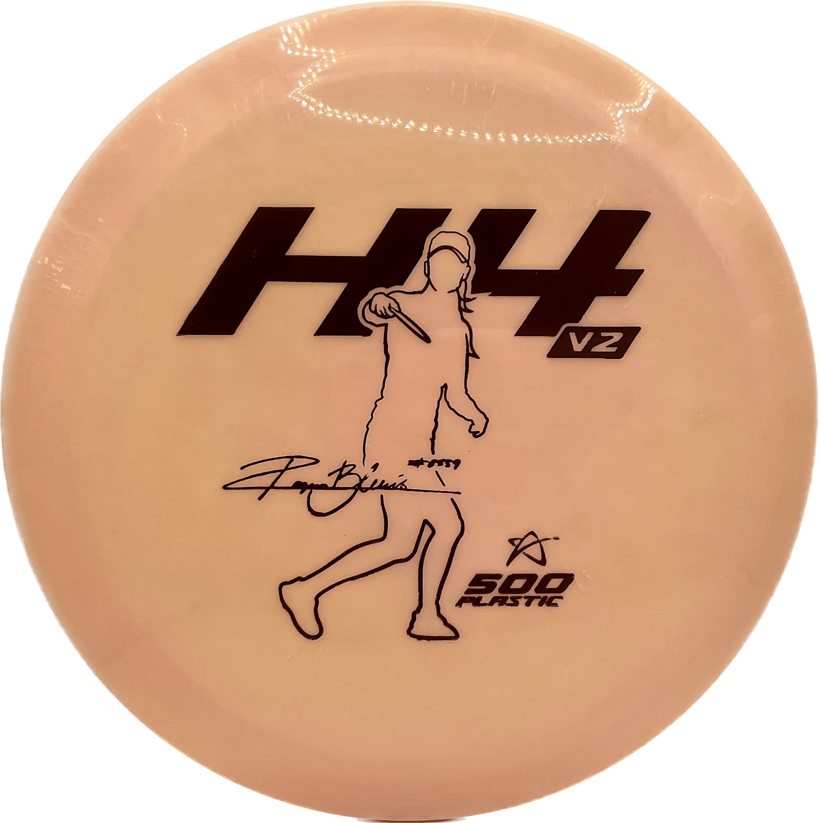 Overthrow Disc Golf Disc Prodigy H4V2, 500, 170-175, Peach, Black Matte